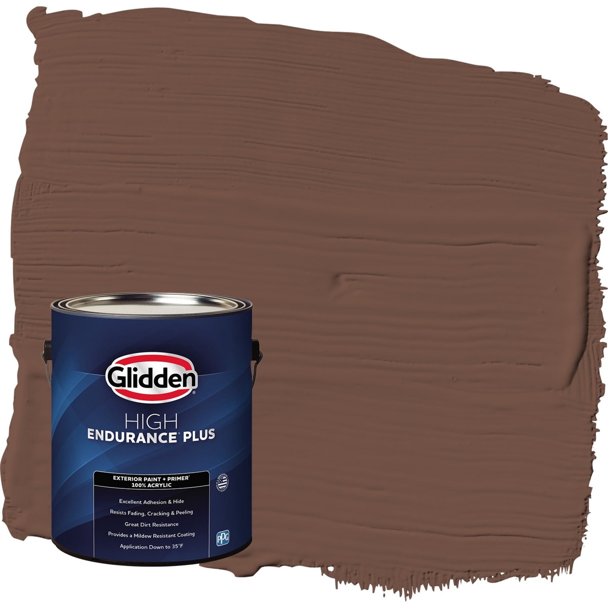 Glidden HEP Bigfoot / Brown Semi-Gloss Exterior Paint with Primer, 1 Gallon