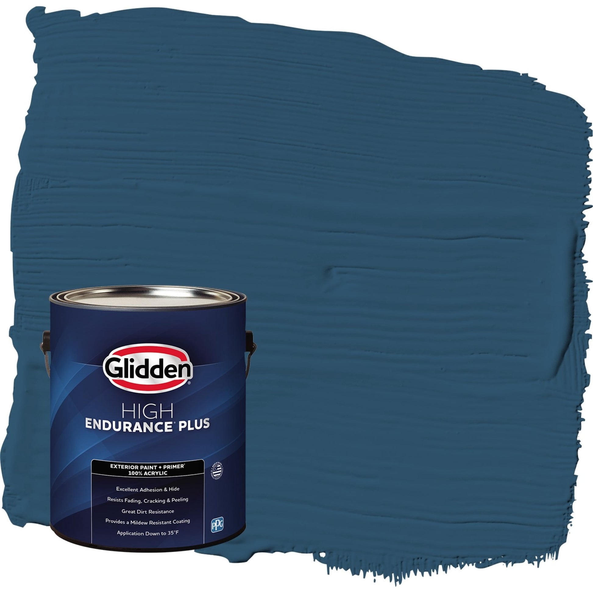 Glidden HEP Blue Lava / Blue Flat Exterior Paint with Primer, 1 Gallon