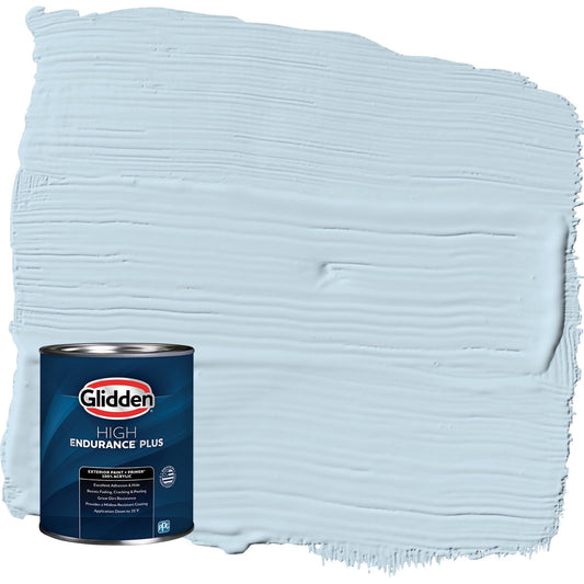 Glidden HEP Blue Pearl / Blue Semi-Gloss Exterior Paint with Primer, 1 Quart