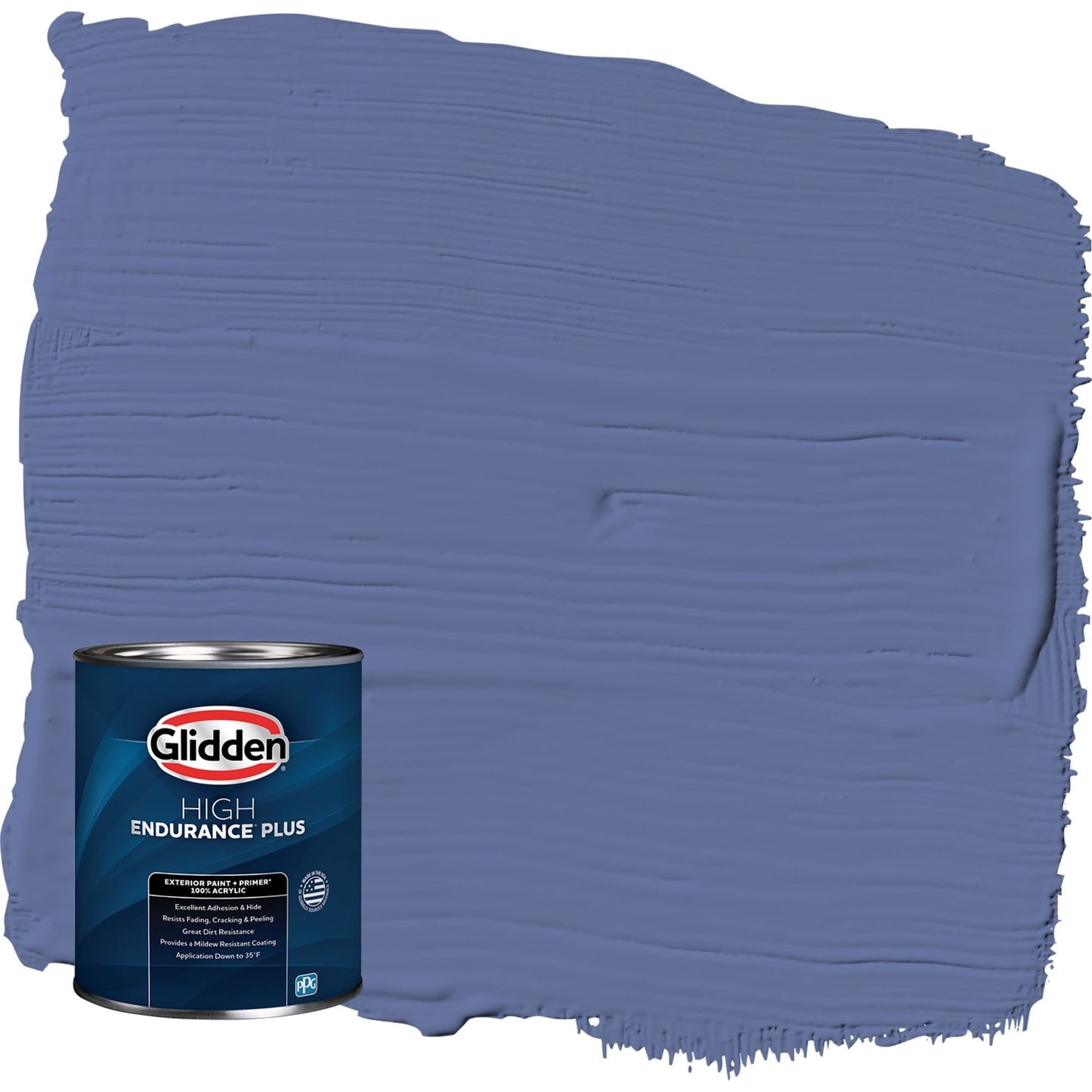 Glidden HEP Blueberry Patch / Blue Satin Exterior Paint with Primer, 1 Quart