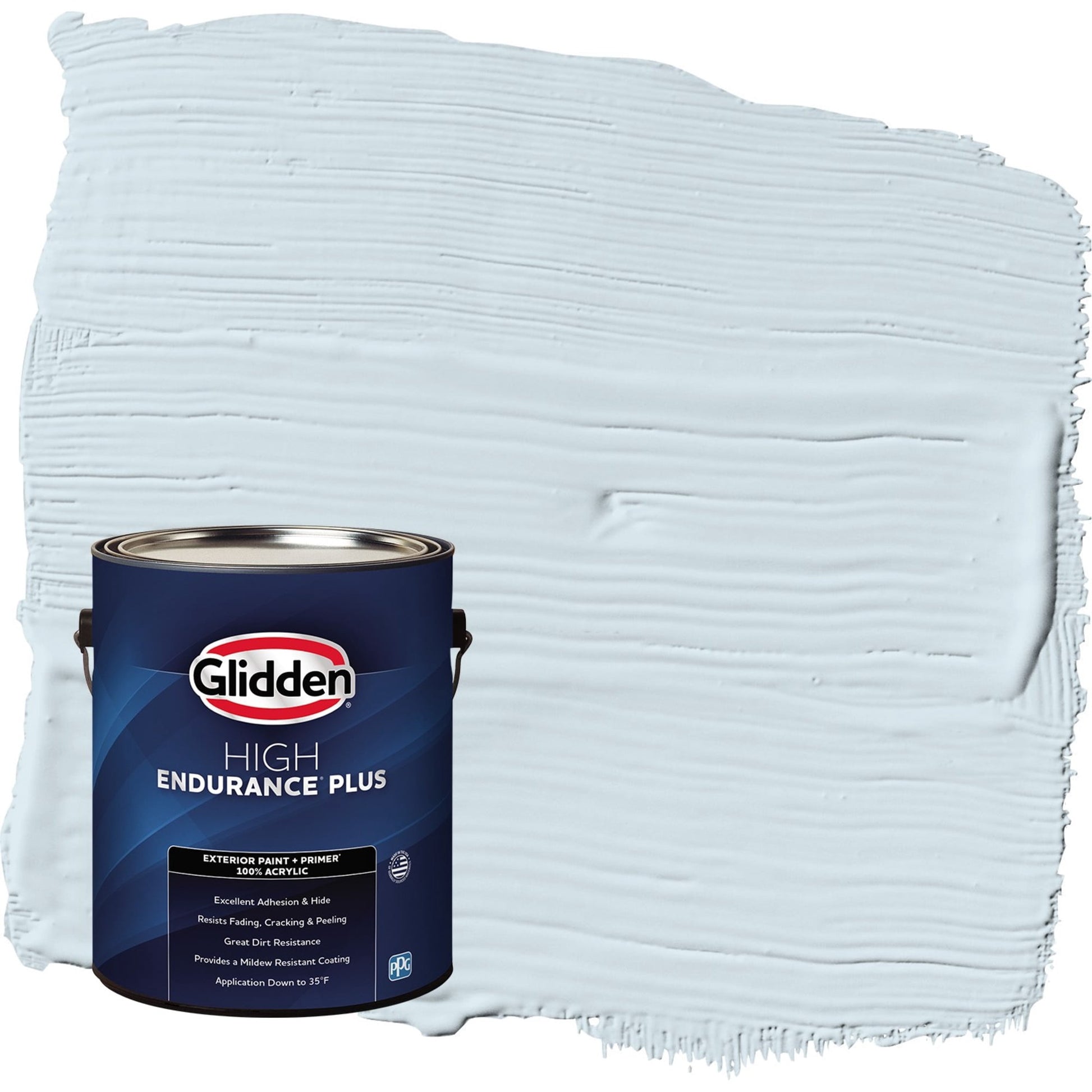 Glidden HEP Breakwater / Blue Flat Exterior Paint with Primer, 1 Gallon