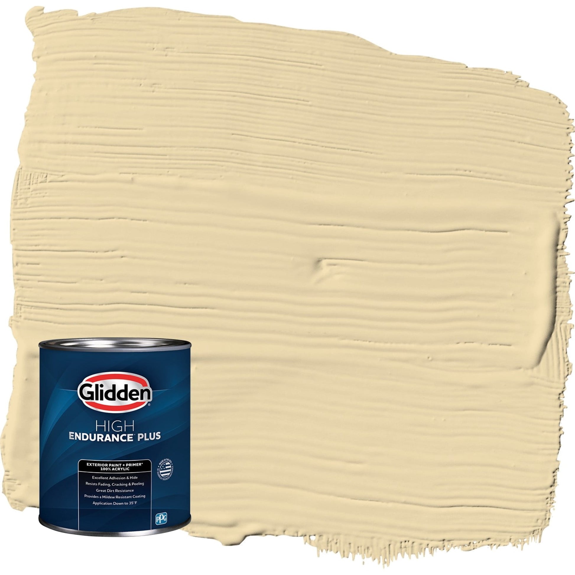 Glidden HEP Caramelized Pears / Yellow Satin Exterior Paint with Primer, 1 Quart