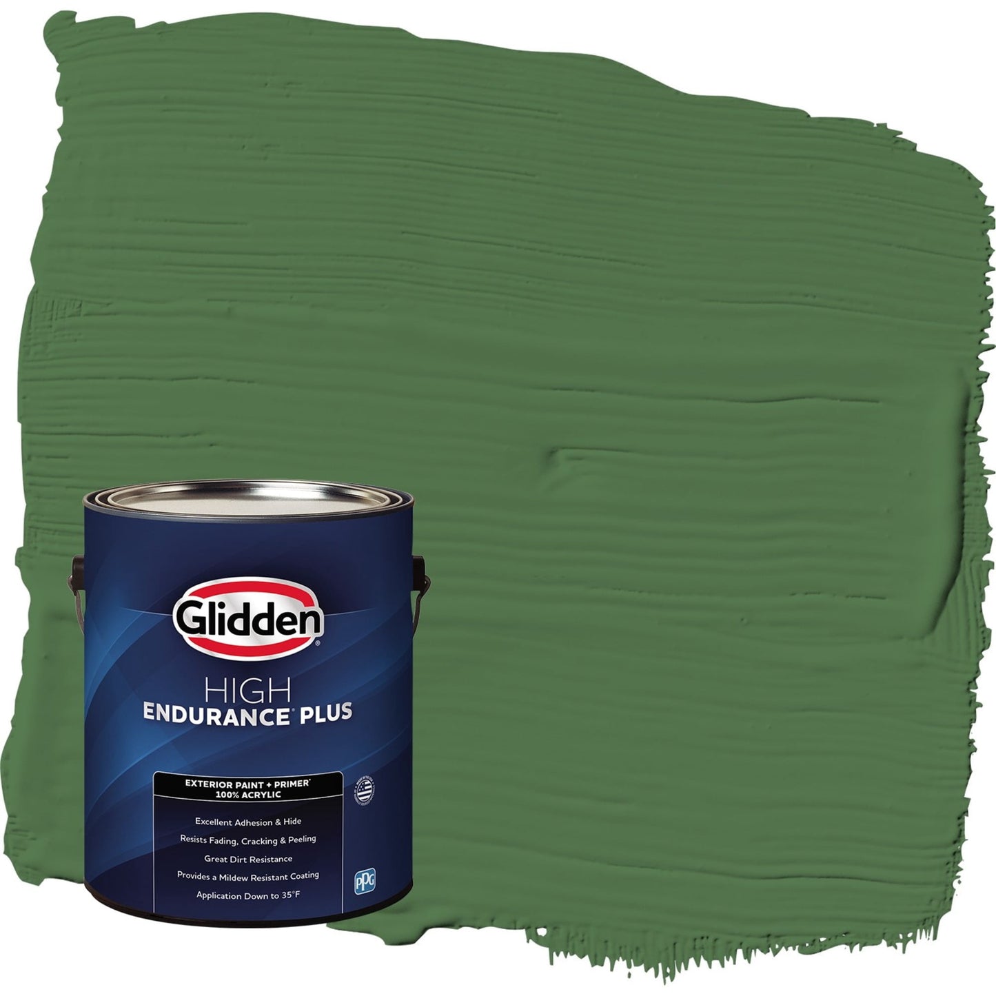 Glidden HEP Clover Leaf / Green Semi-Gloss Exterior Paint with Primer, 1 Gallon