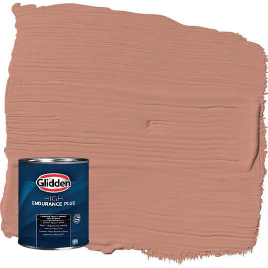 Glidden HEP Copper Trail / Orange Satin Exterior Paint with Primer, 1 Quart