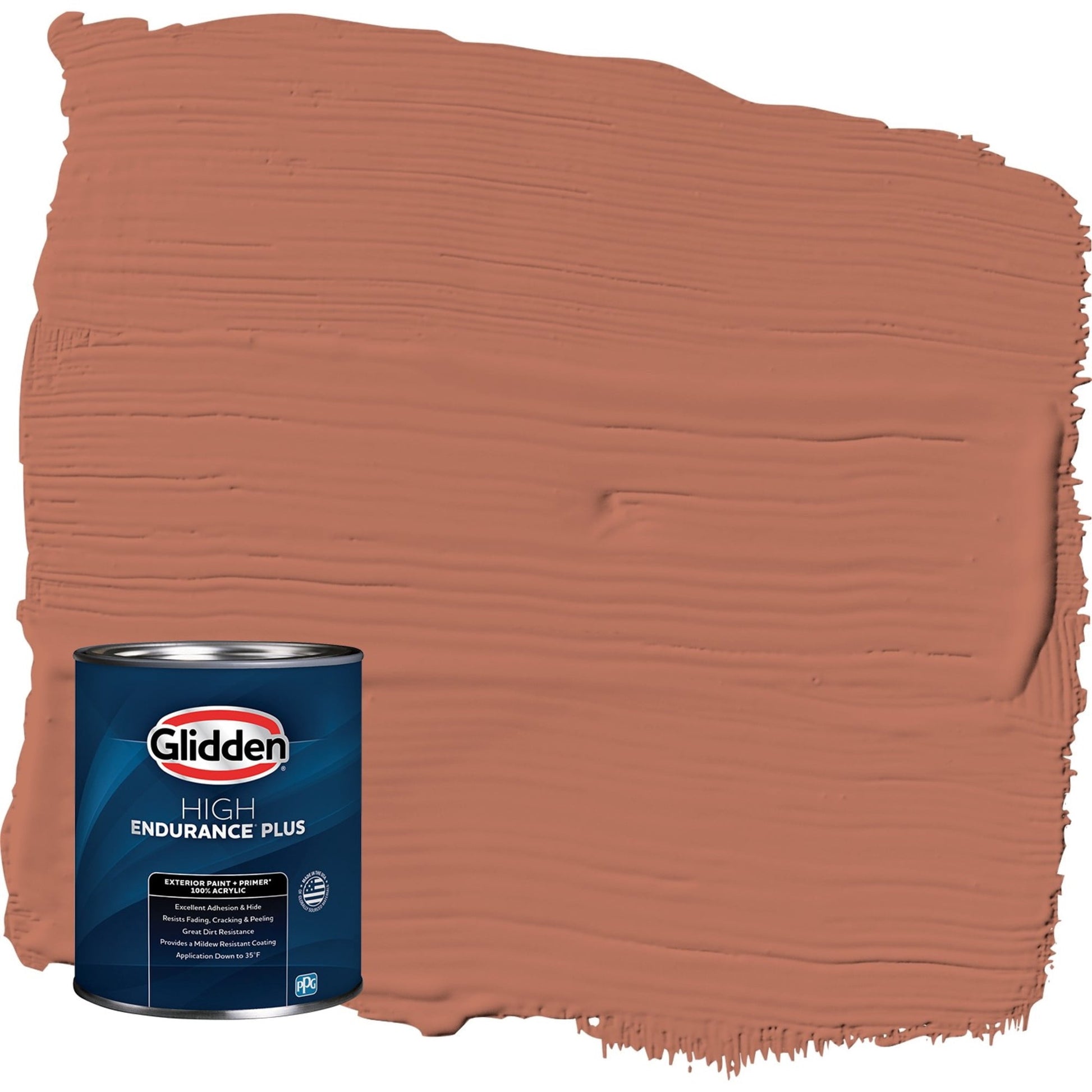 Glidden HEP Crushed Cinnamon / Orange Semi-Gloss Exterior Paint with Primer, 1 Quart