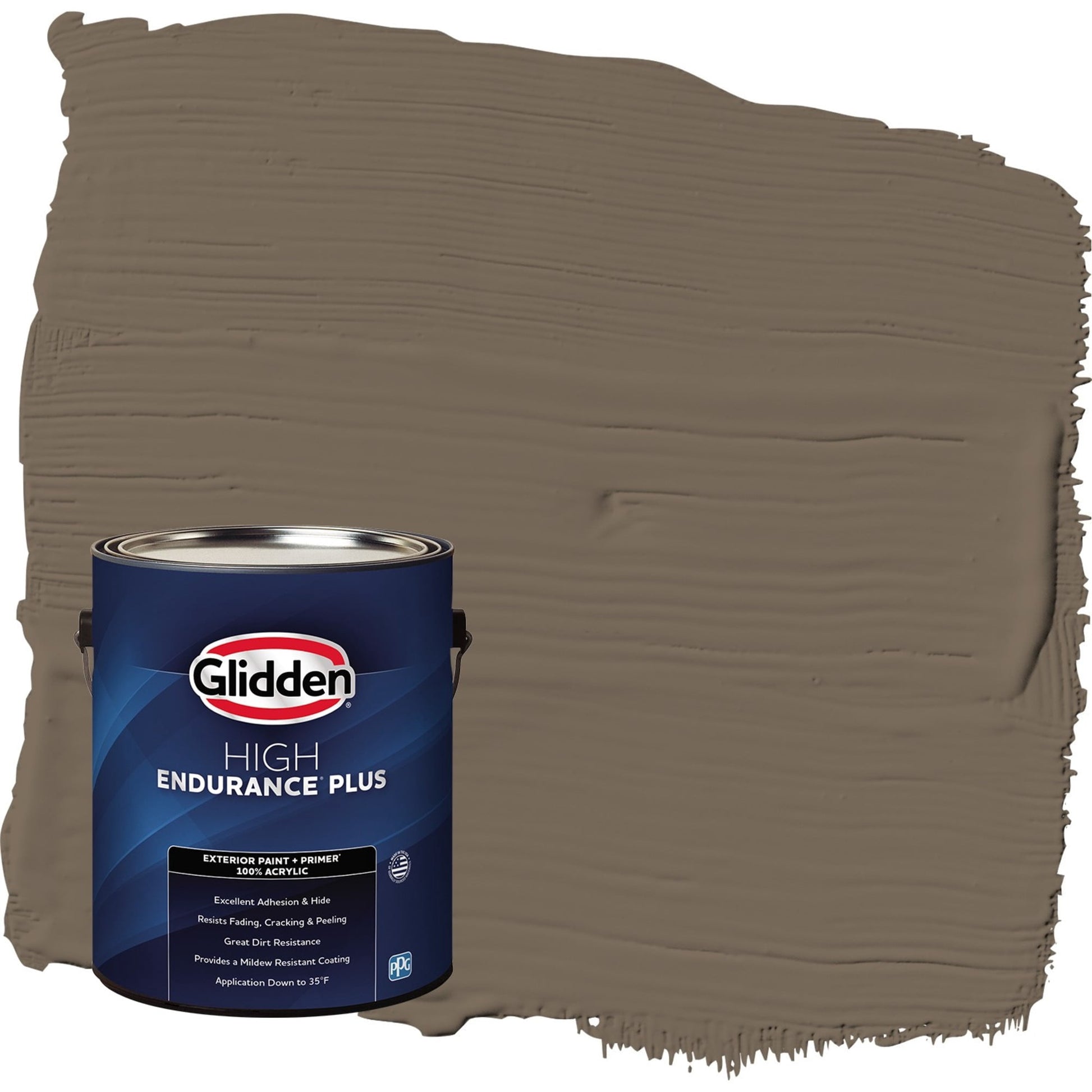 Glidden HEP Curlew / Brown Semi-Gloss Exterior Paint with Primer, 1 Gallon