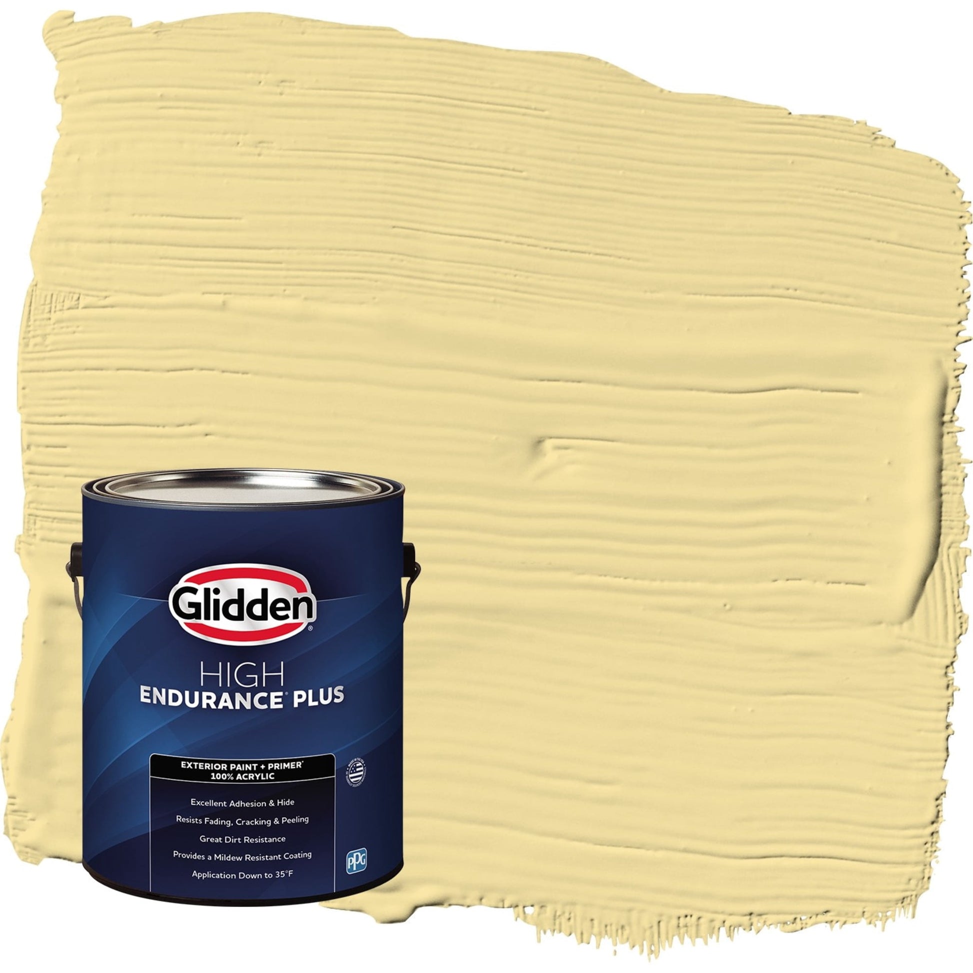 Glidden HEP Demeter / Yellow Satin Exterior Paint with Primer, 1 Gallon