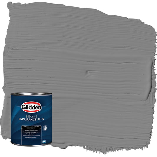 Glidden HEP Dover Gray / Grey Semi-Gloss Exterior Paint with Primer, 1 Quart