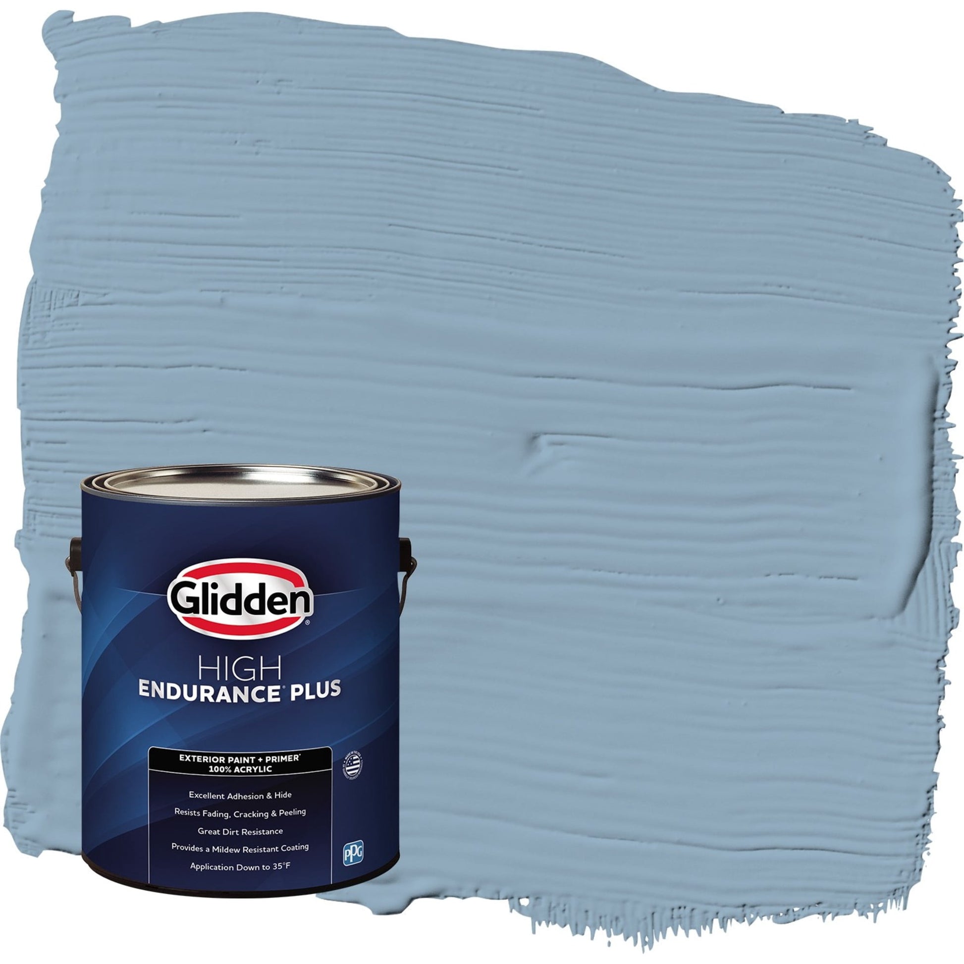 Glidden HEP Dresden Dream / Blue Satin Exterior Paint with Primer, 1 Gallon