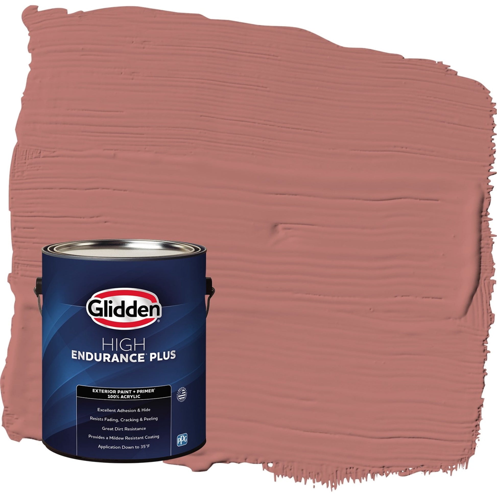 Glidden HEP Earth Rose / Red Semi-Gloss Exterior Paint with Primer, 1 Gallon