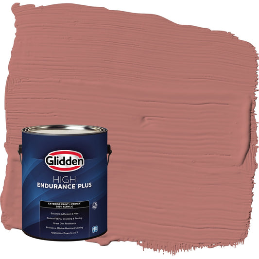 Glidden HEP Earth Rose / Red Semi-Gloss Exterior Paint with Primer, 1 Gallon