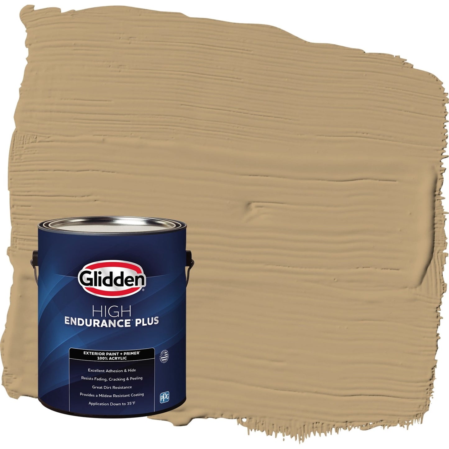 Glidden HEP Earthy Ocher / Beige Satin Exterior Paint with Primer, 1 Gallon