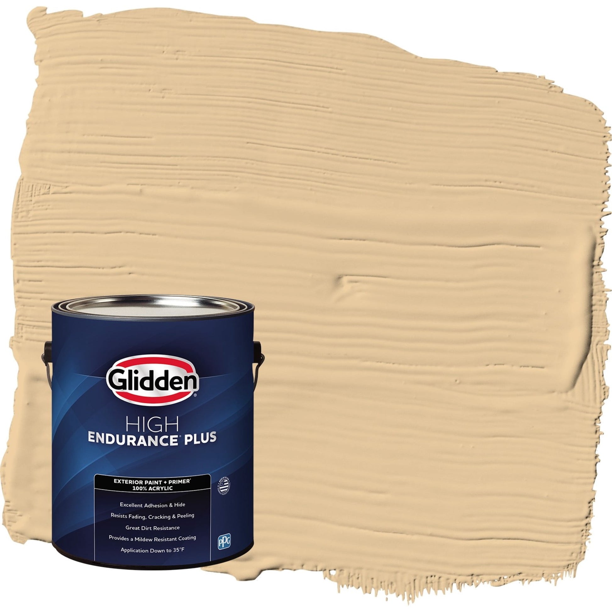 Glidden HEP Faint Fawn / Yellow Flat Exterior Paint with Primer, 1 Gallon