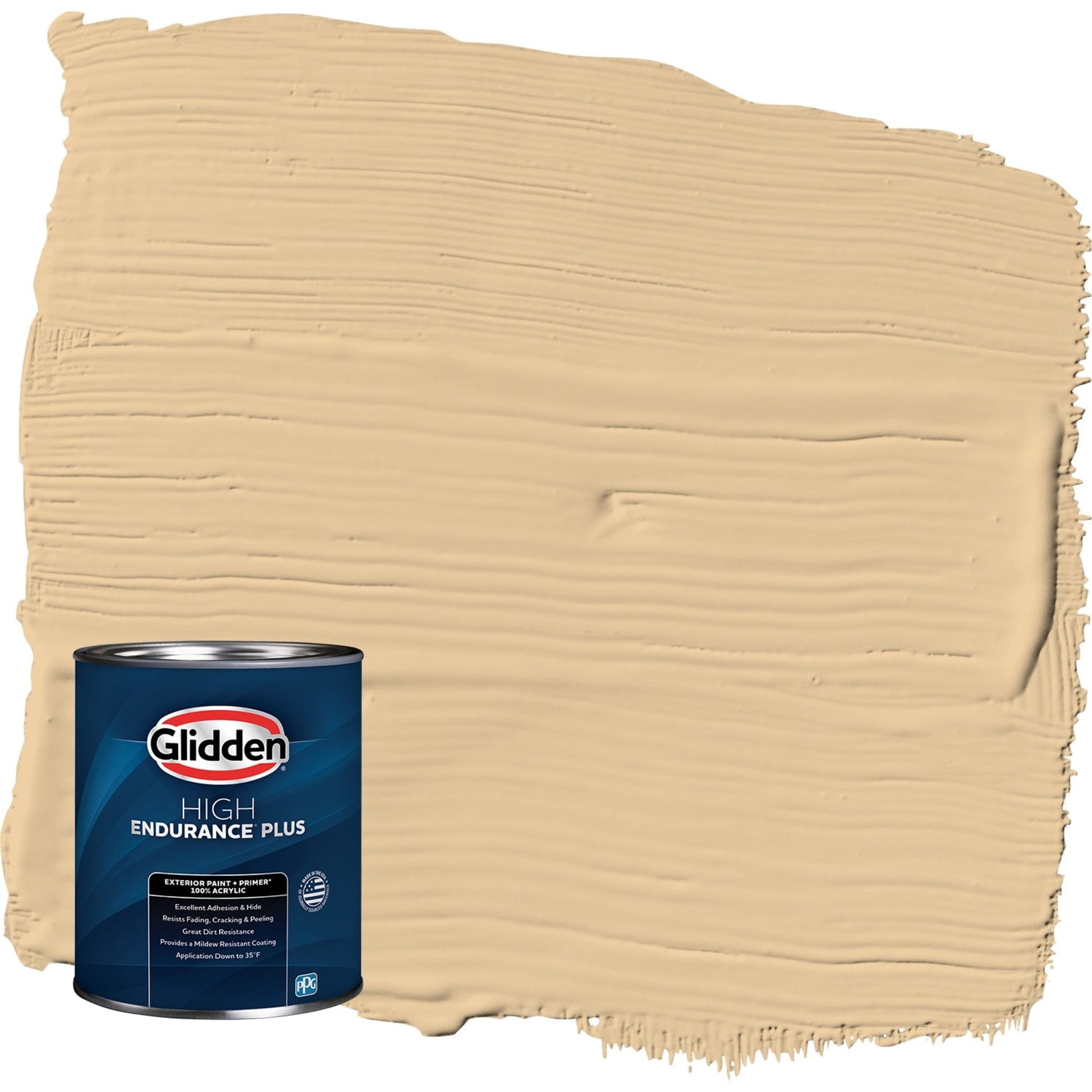 Glidden HEP Faint Fawn / Yellow Satin Exterior Paint with Primer, 1 Quart