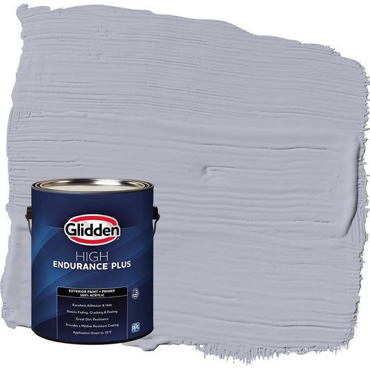 Glidden HEP Glistening Gray / Grey Flat Exterior Paint with Primer, 1 Gallon