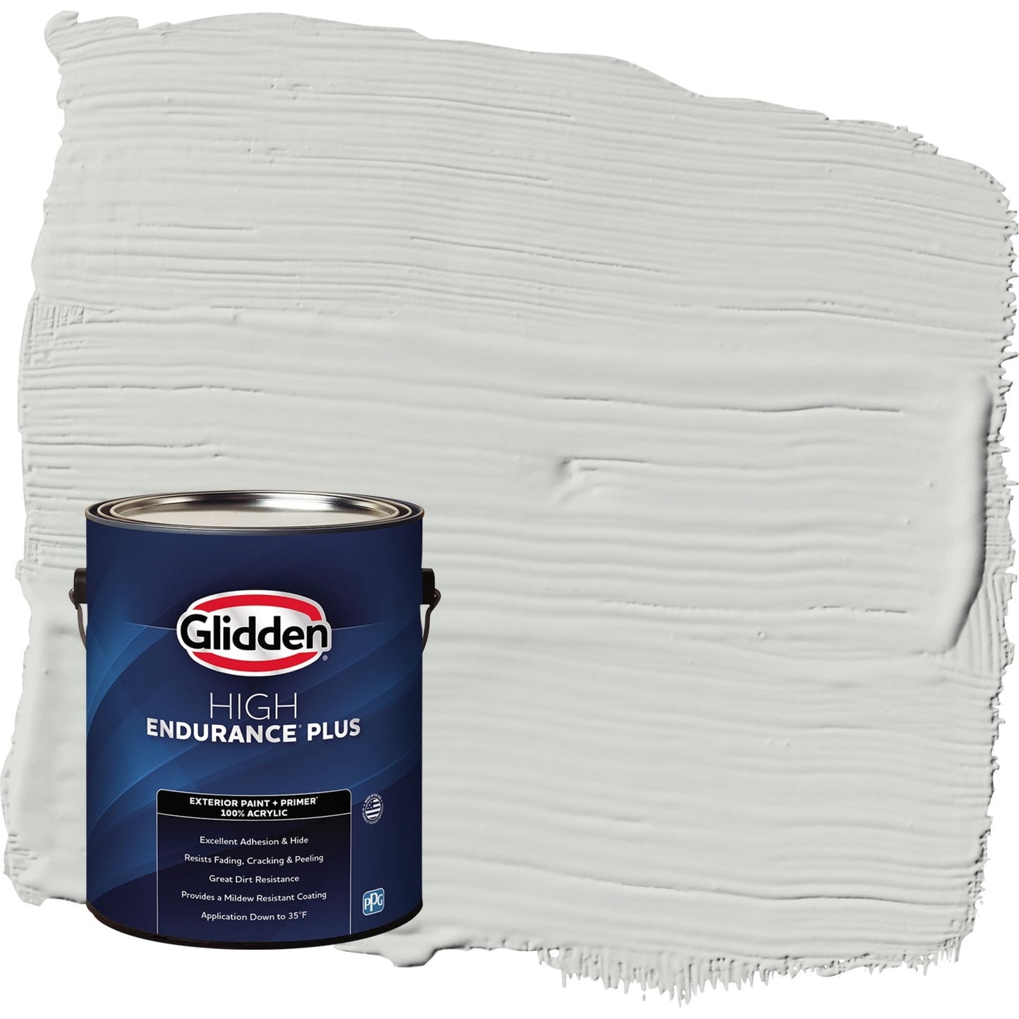 Glidden HEP Tornado / Gray Flat Exterior Paint with Primer, 1 Gallon