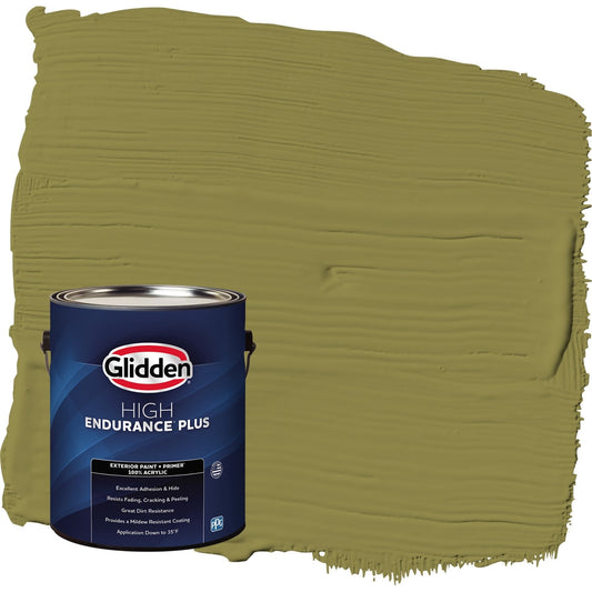 Glidden HEP Frog's Legs / Green Satin Exterior Paint with Primer, 1 Gallon