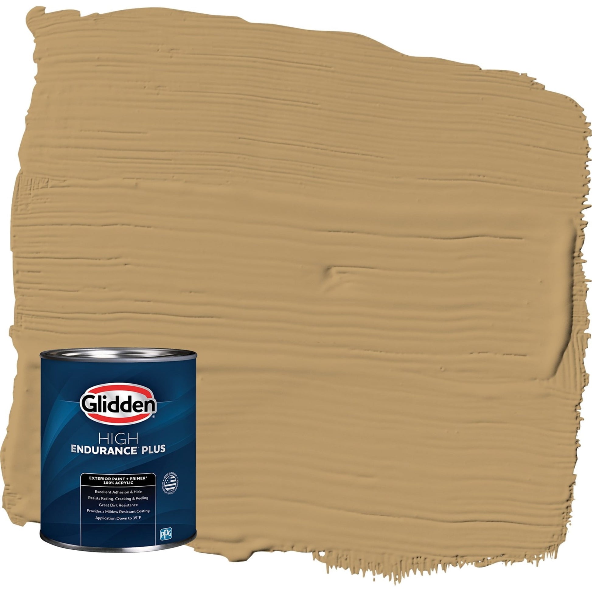 Glidden HEP Golden Granola / Beige Satin Exterior Paint with Primer, 1 Quart