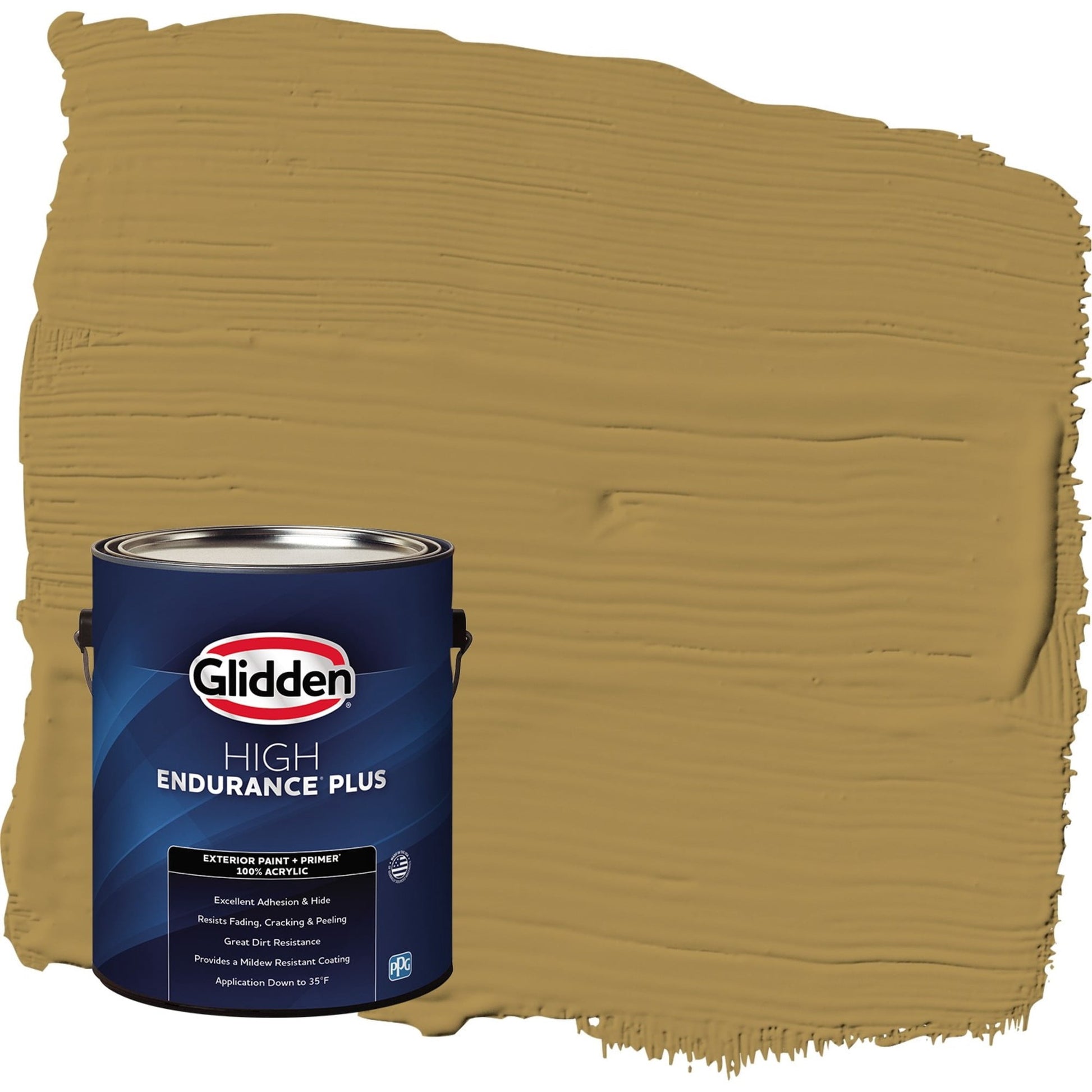 Glidden HEP Graceful Gazelle / Brown Satin Exterior Paint with Primer, 1 Gallon