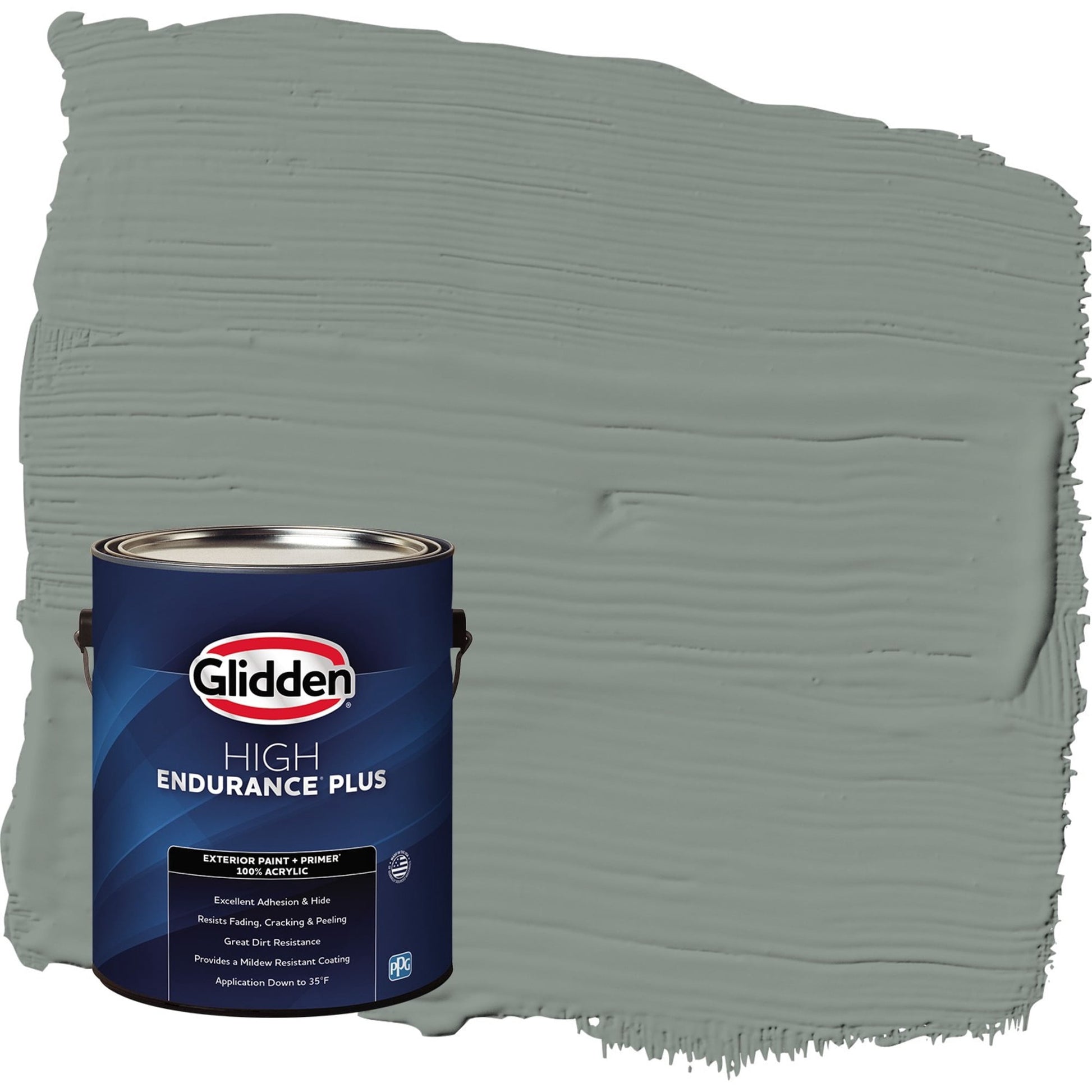 Glidden HEP Gray Heron / Grey Satin Exterior Paint with Primer, 1 Gallon
