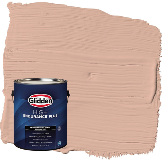 Glidden HEP Lazy Summer / Orange Flat Exterior Paint with Primer, 1 Gallon