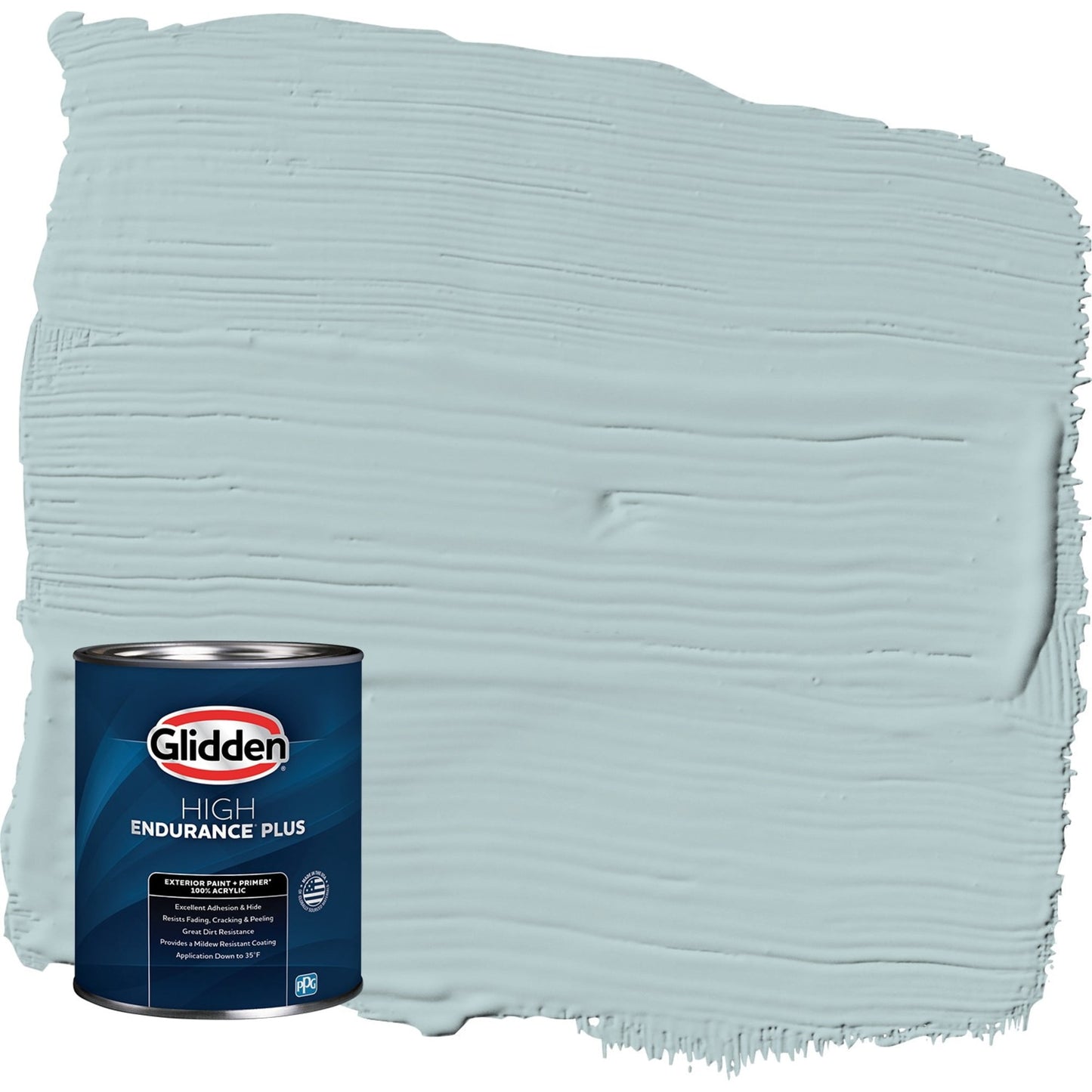 Glidden HEP Misty Surf / Blue Satin Exterior Paint with Primer, 1 Quart
