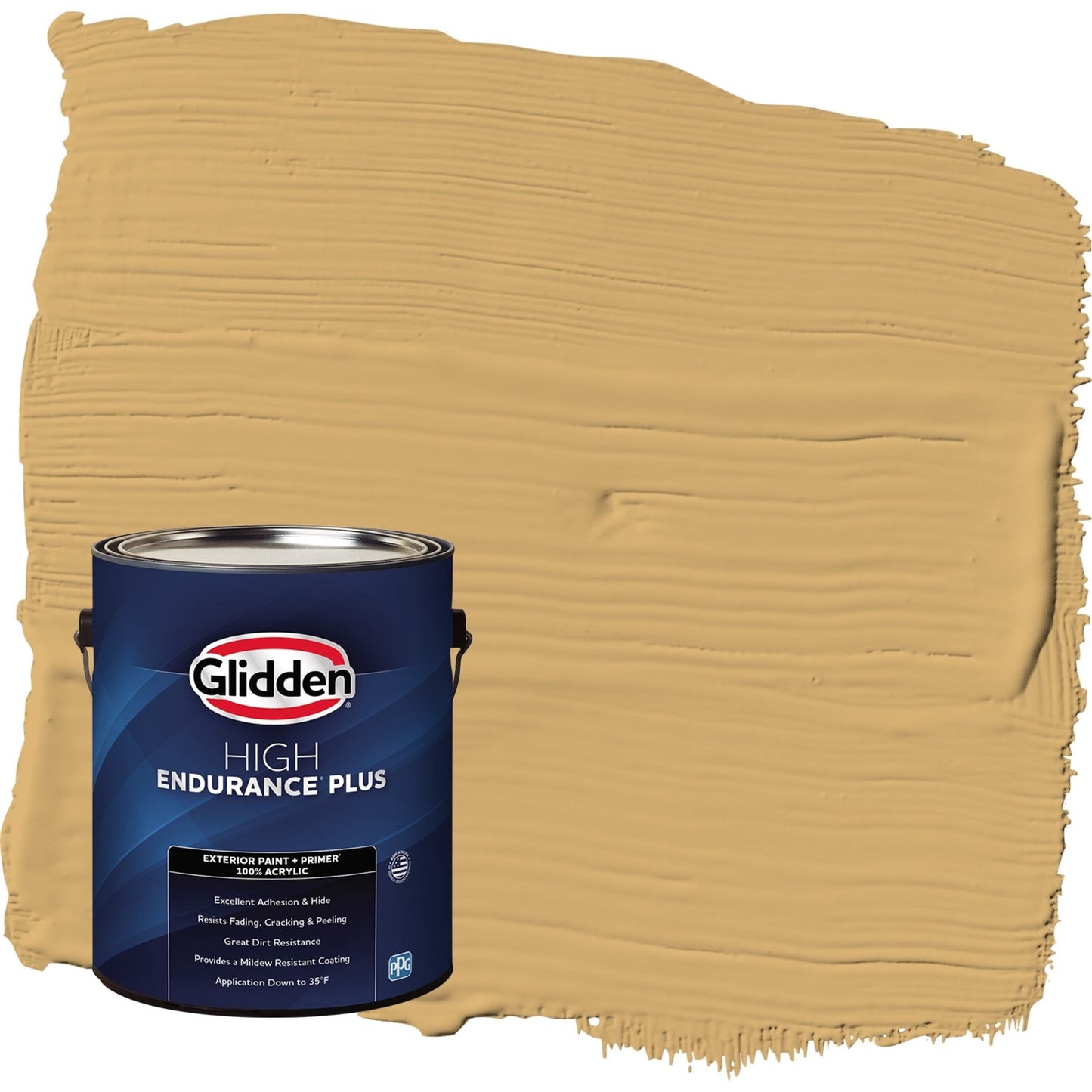 Glidden HEP More Maple / Yellow Flat Exterior Paint with Primer, 1 Gallon