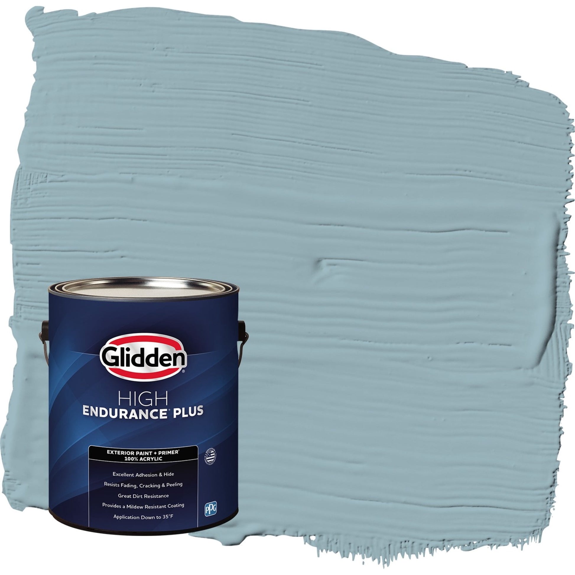 Glidden HEP Mountain Stream / Blue Flat Exterior Paint with Primer, 1 Gallon