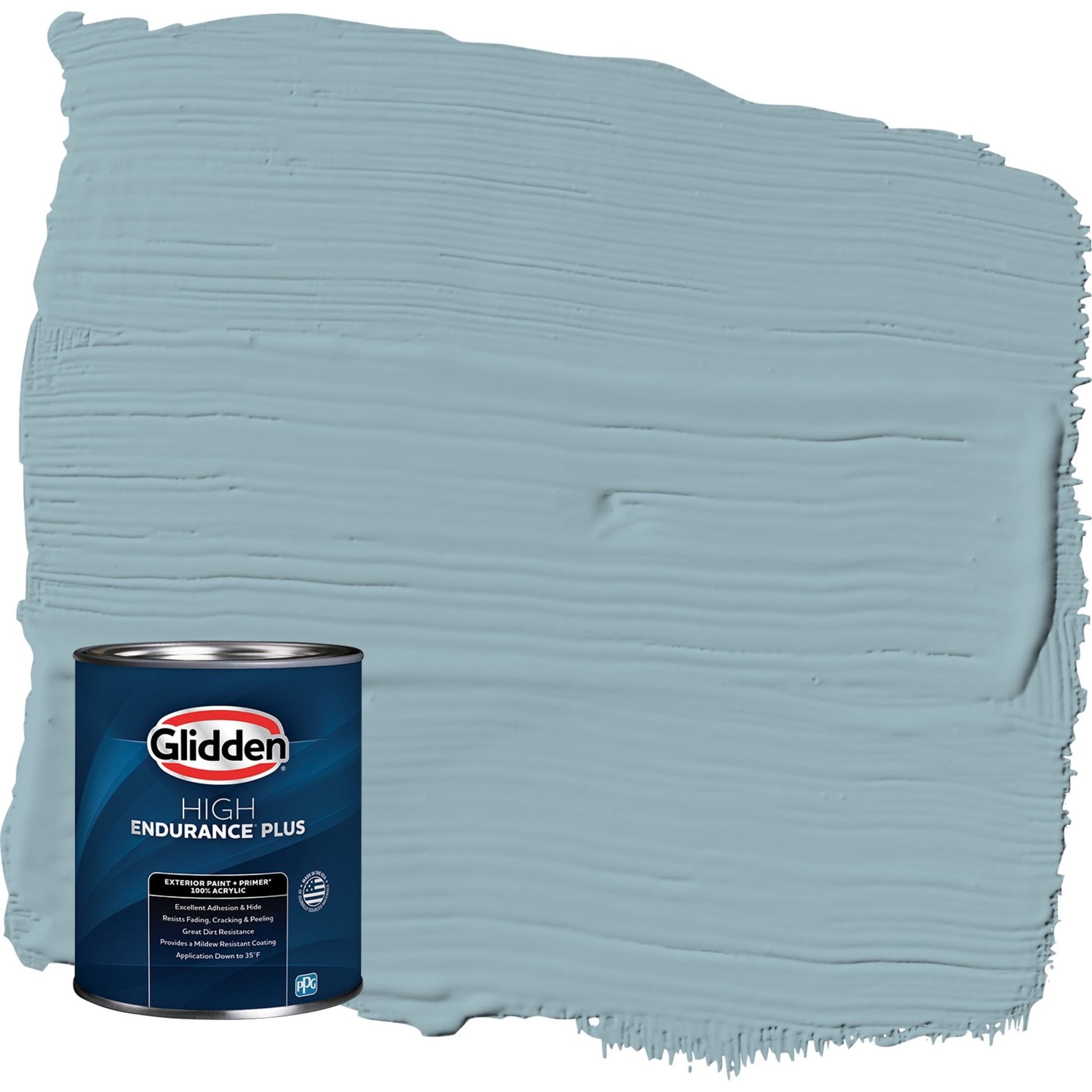 Glidden HEP Mountain Stream / Blue Satin Exterior Paint with Primer, 1 Quart