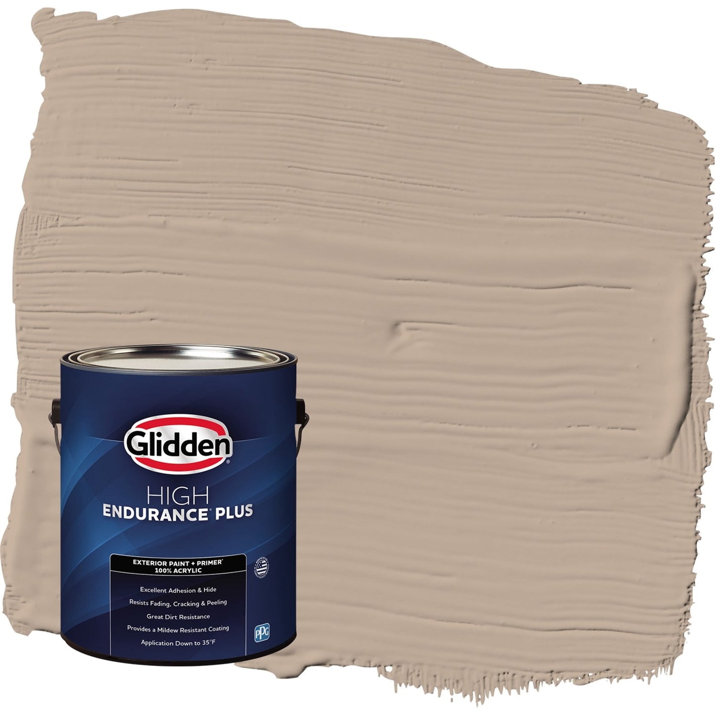 Glidden HEP Notorious / Brown Satin Exterior Paint with Primer, 1 Gallon
