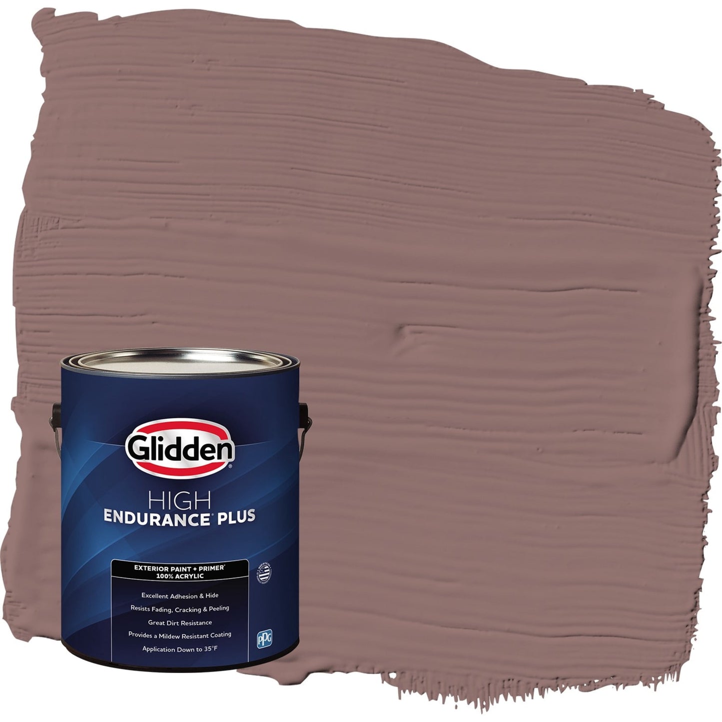 Glidden HEP Oakwood Brown / Red Satin Exterior Paint with Primer, 1 Gallon