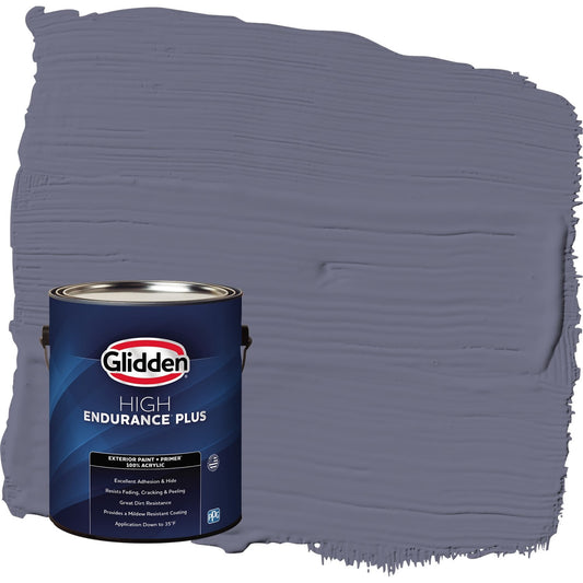 Glidden HEP Old Mill Blue / Purple Flat Exterior Paint with Primer, 1 Gallon