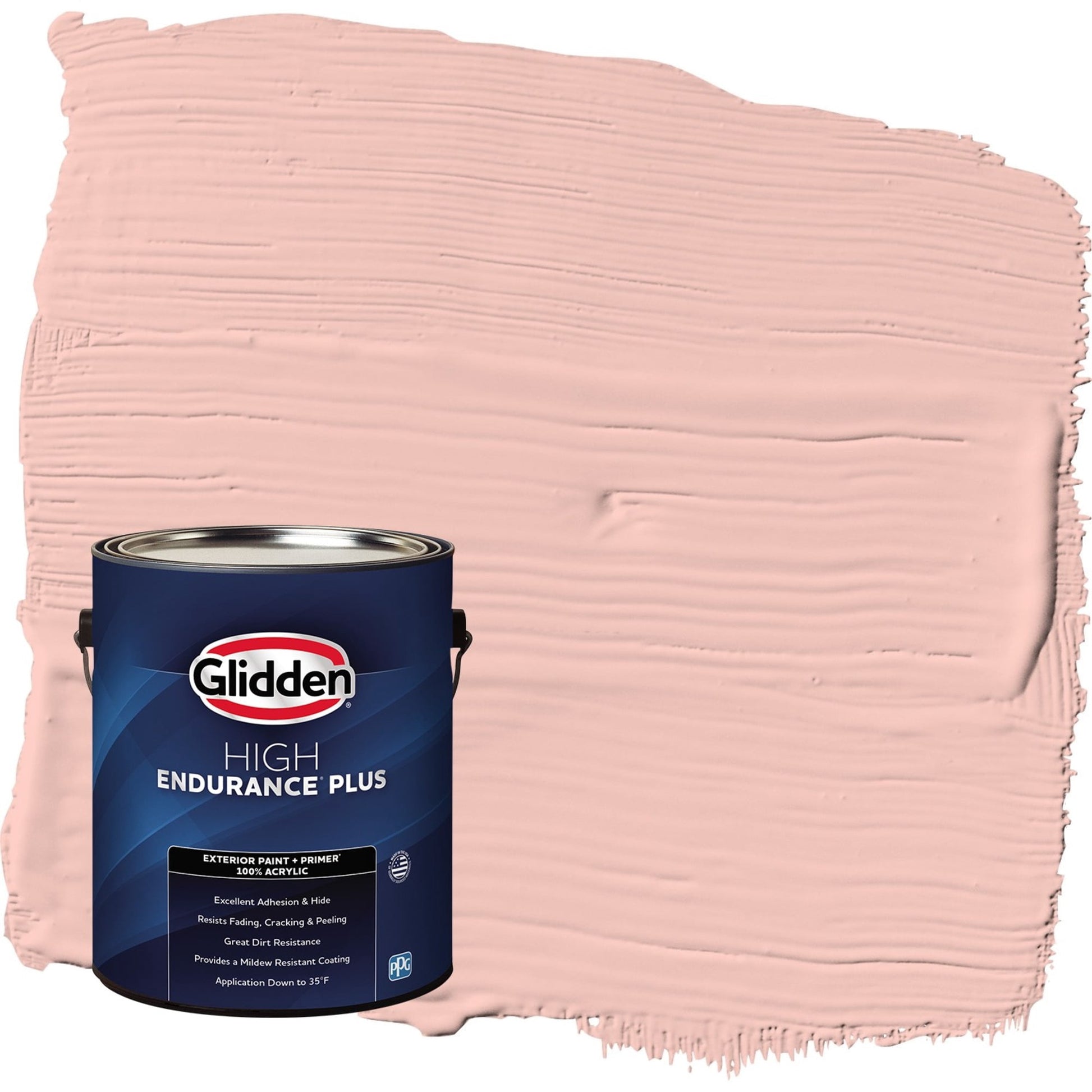 Glidden HEP Peach Ash / Orange Flat Exterior Paint with Primer, 1 Gallon
