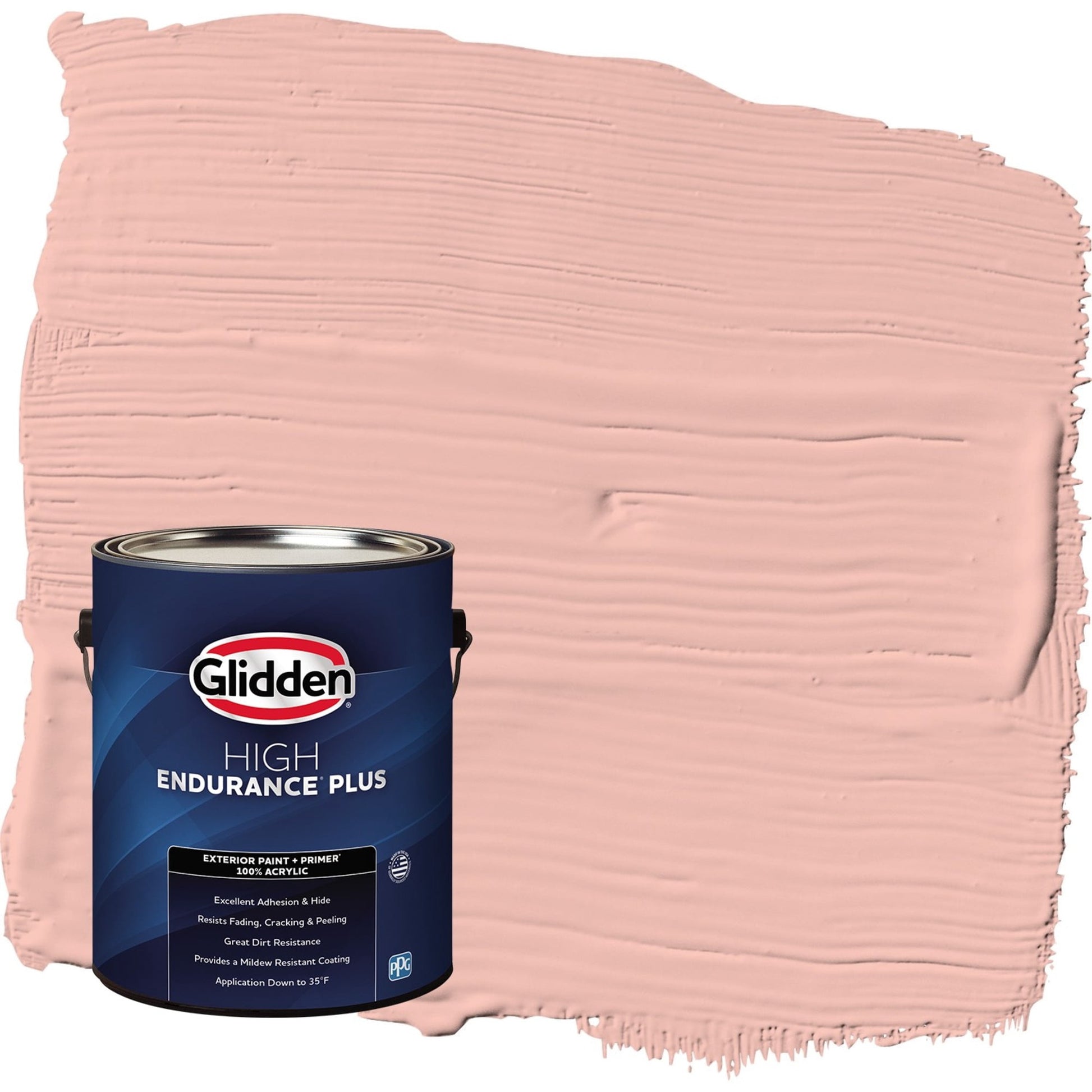 Glidden HEP Peach Beige / Red Satin Exterior Paint with Primer, 1 Gallon