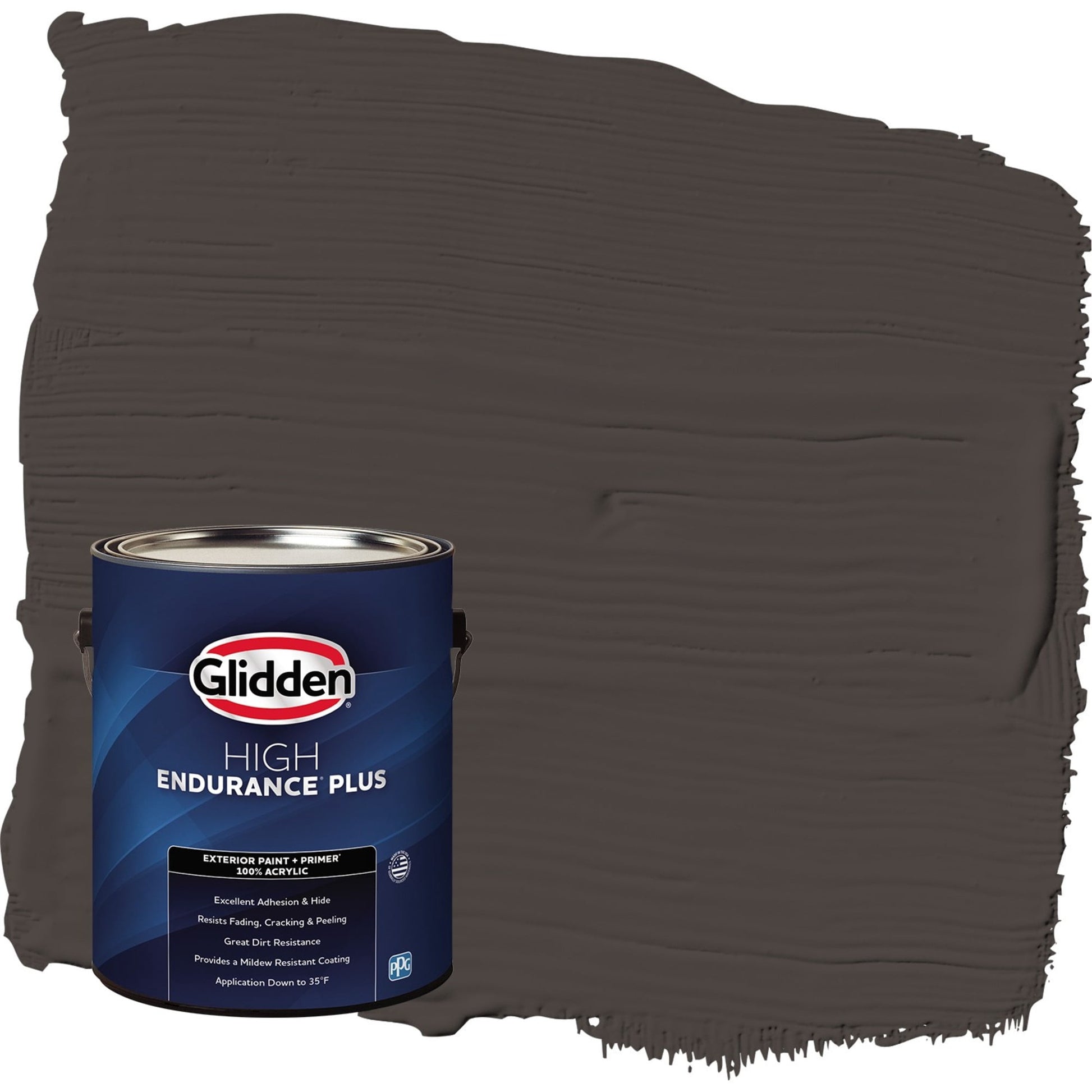 Glidden HEP Phantom Mist / Brown Flat Exterior Paint with Primer, 1 Gallon