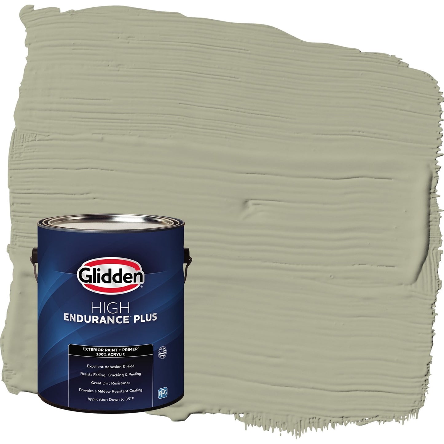 Glidden HEP Photo Gray / Green Semi-Gloss Exterior Paint with Primer, 1 Gallon