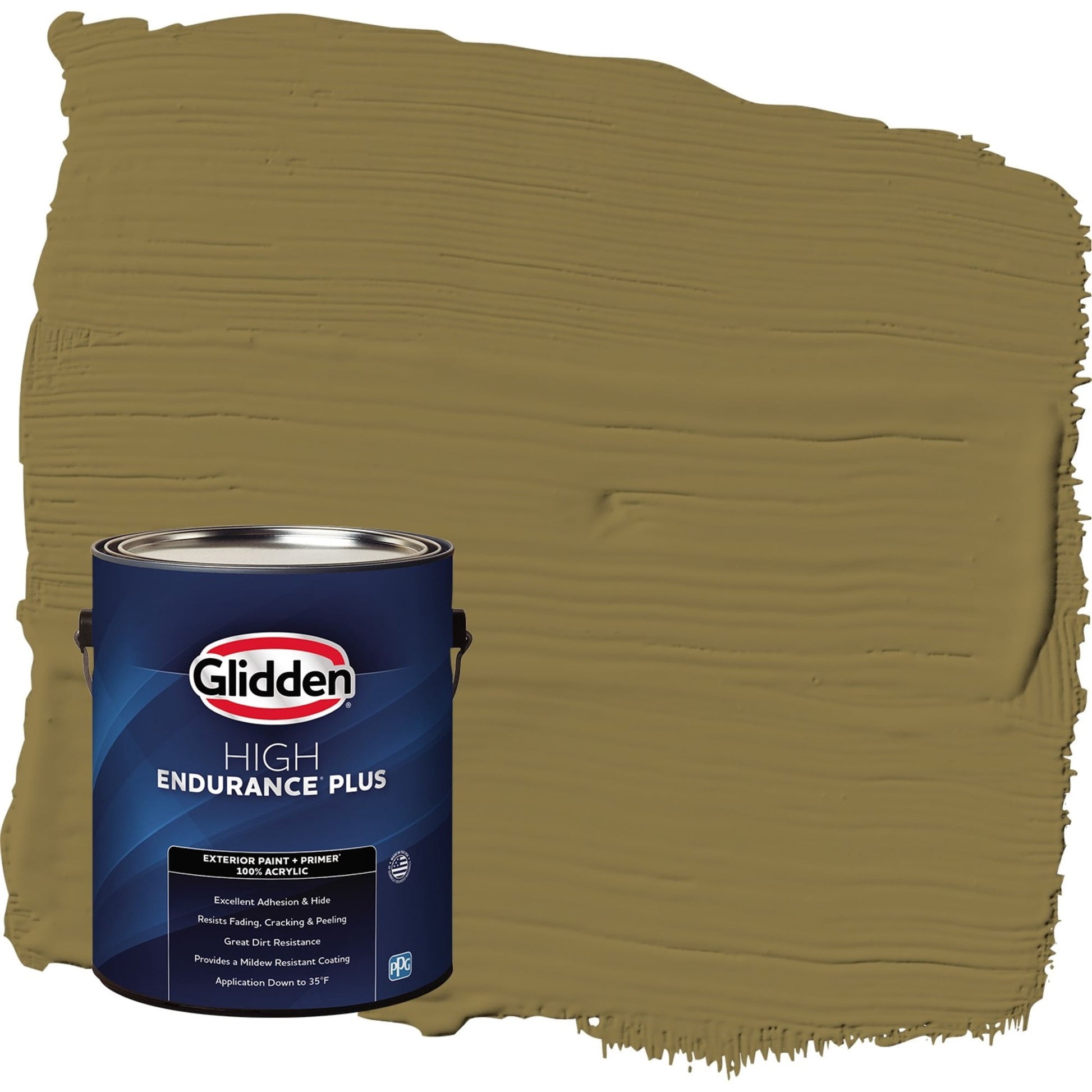 Glidden HEP Pickled Okra / Green Semi-Gloss Exterior Paint with Primer, 1 Gallon