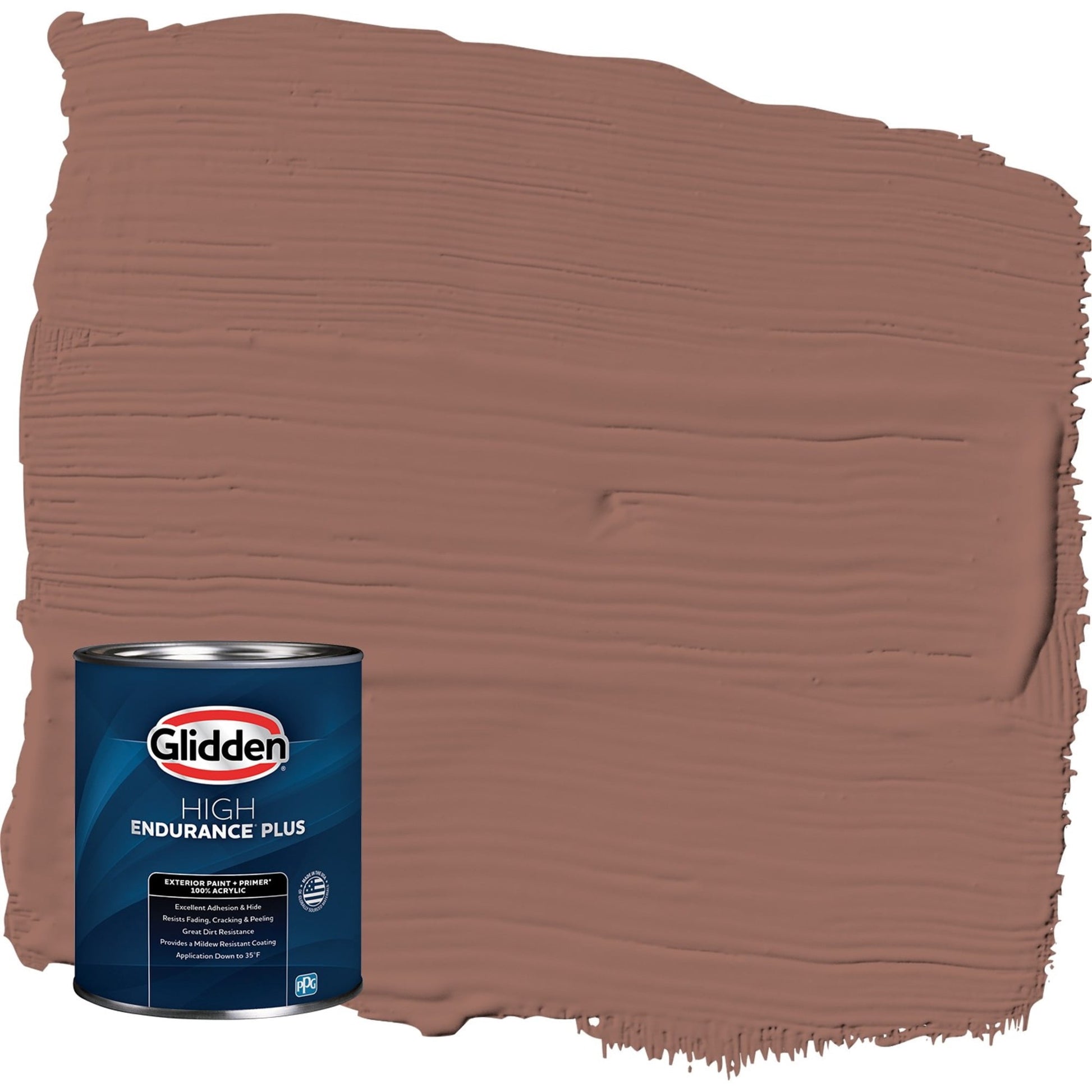 Glidden HEP Safari Brown / Brown Satin Exterior Paint with Primer, 1 Quart