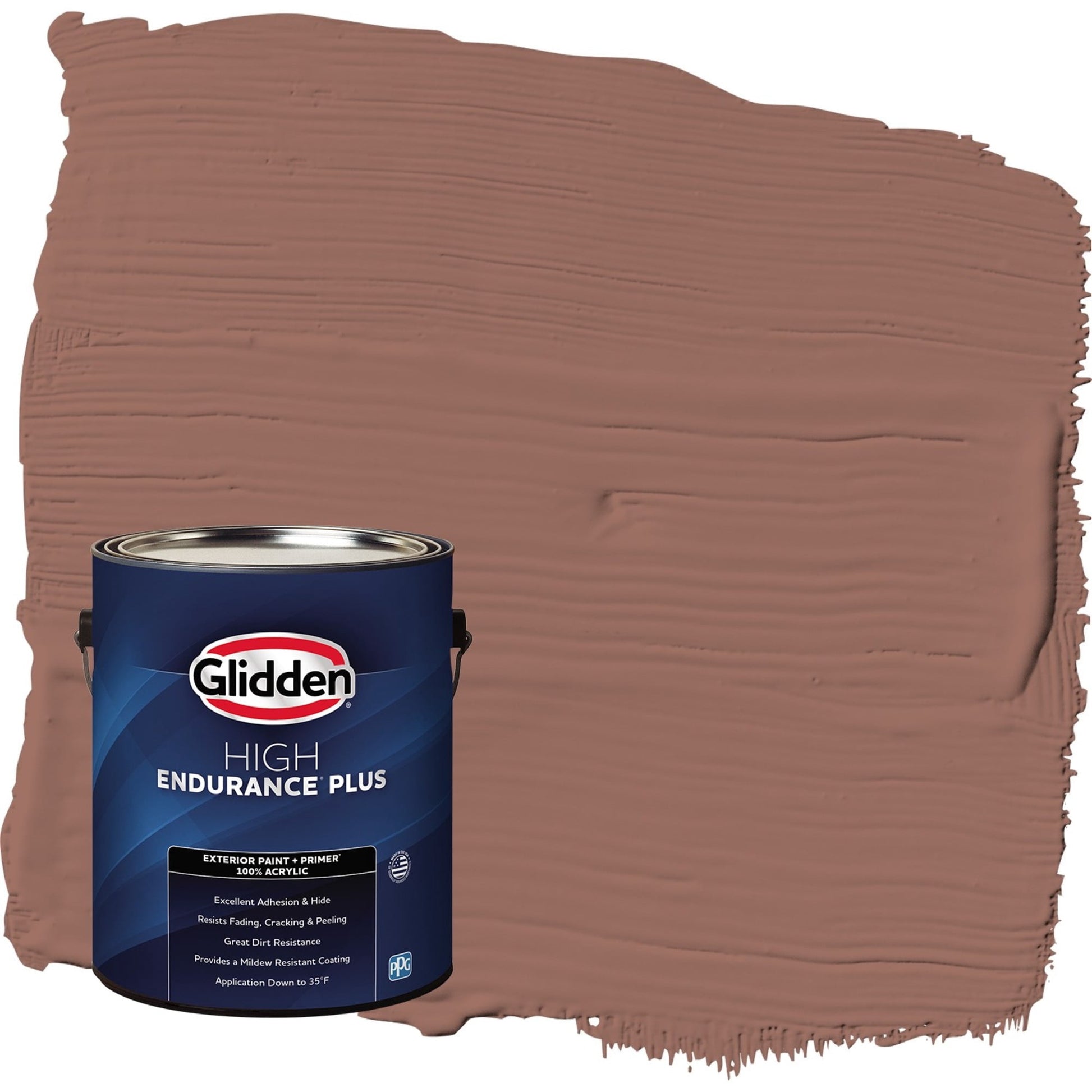 Glidden HEP Safari Brown / Brown Semi-Gloss Exterior Paint with Primer, 1 Gallon
