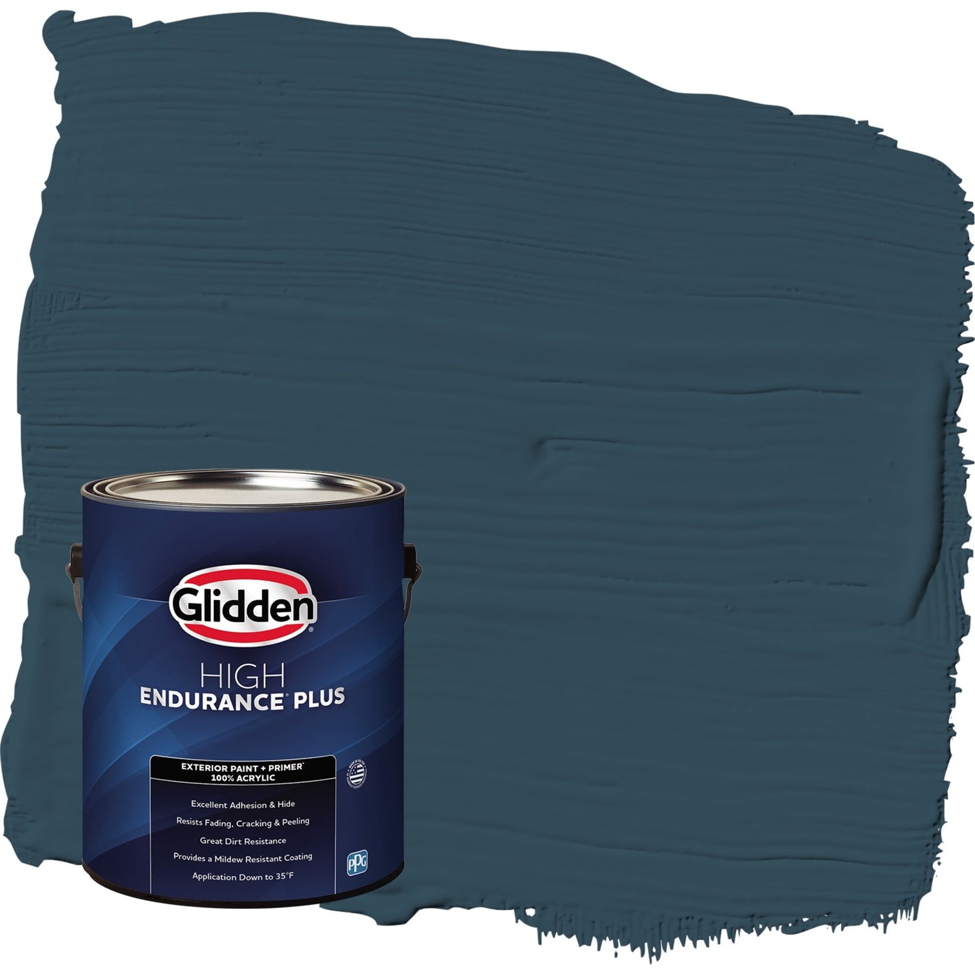 Glidden HEP Sailor's Coat / Blue Satin Exterior Paint with Primer, 1 Gallon