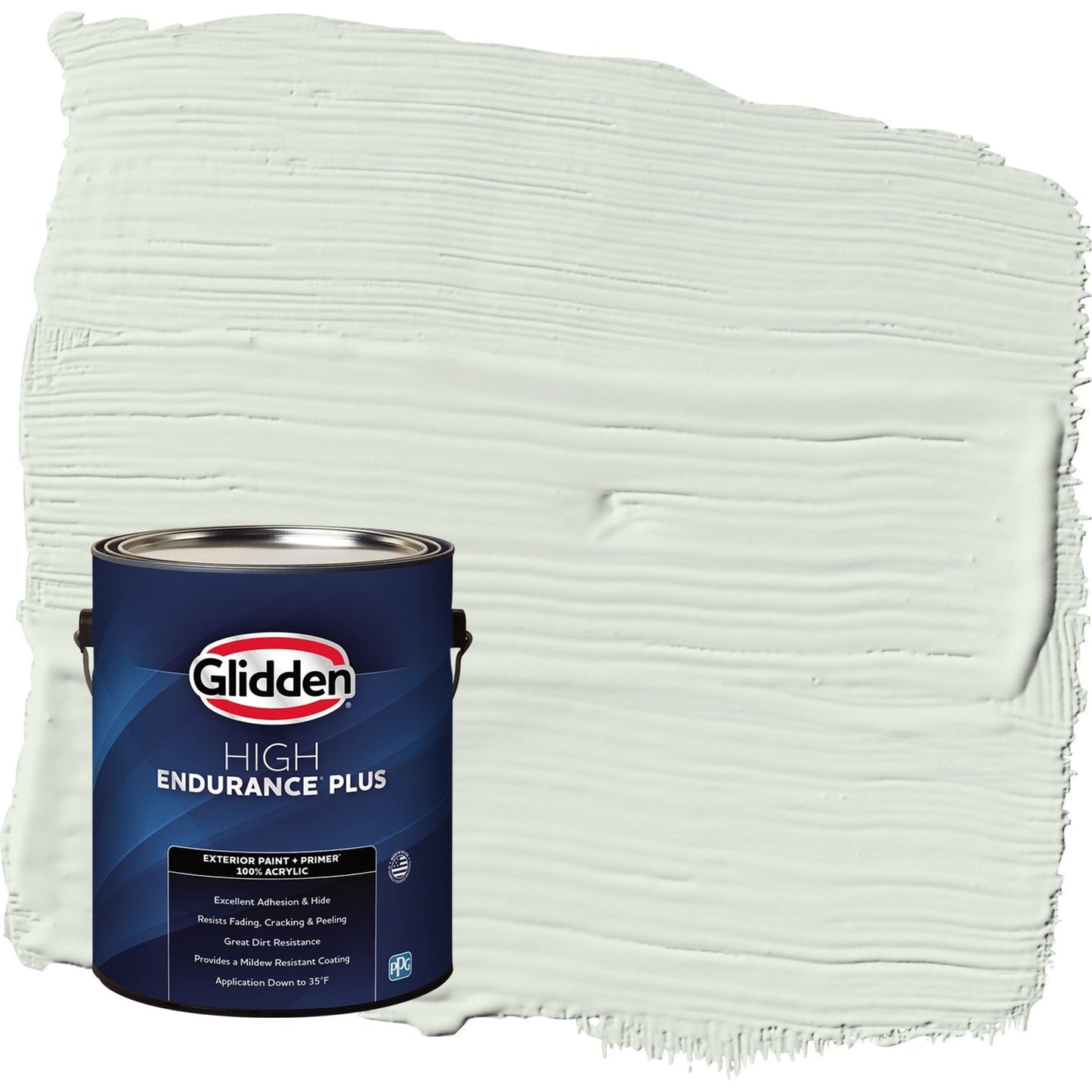 Glidden HEP Salty Breeze / Green Flat Exterior Paint with Primer, 1 Gallon