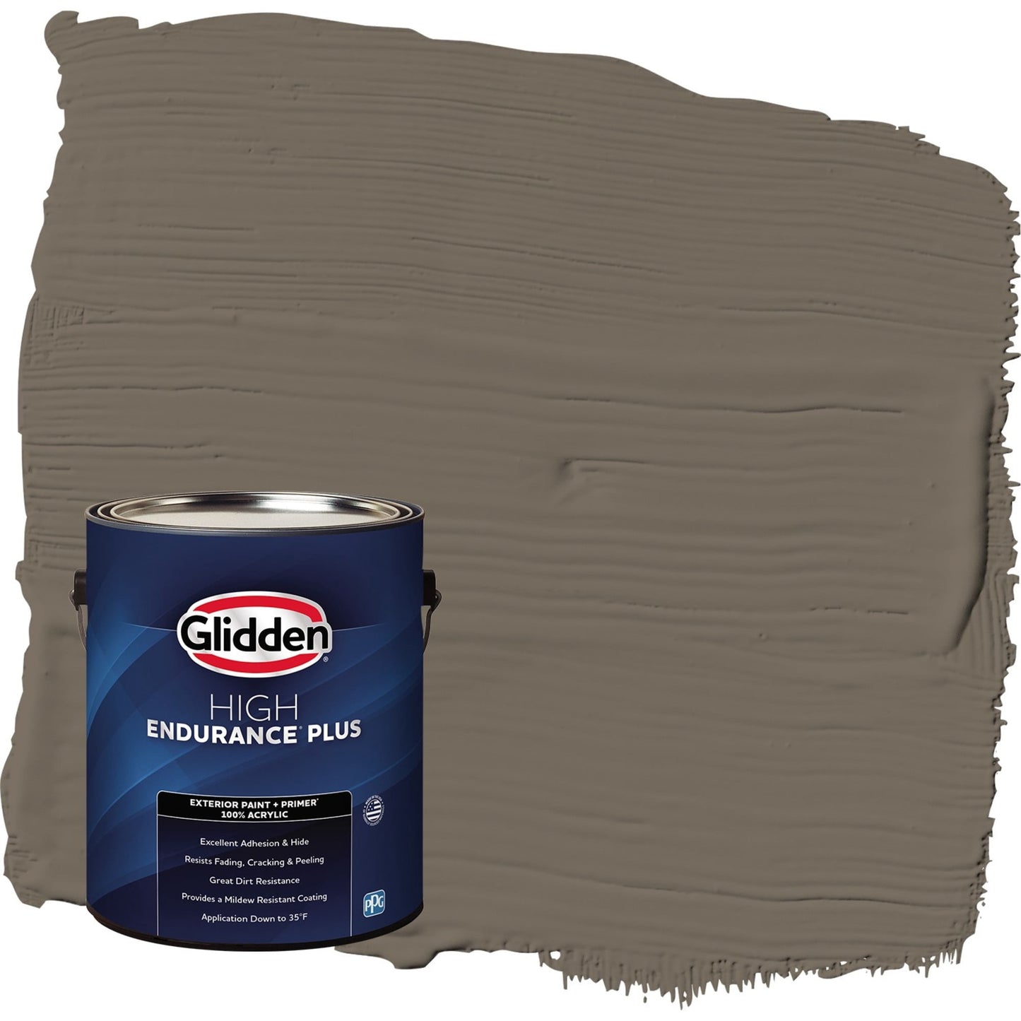 Glidden HEP Granite / Brown Satin Exterior Paint with Primer, 1 Gallon