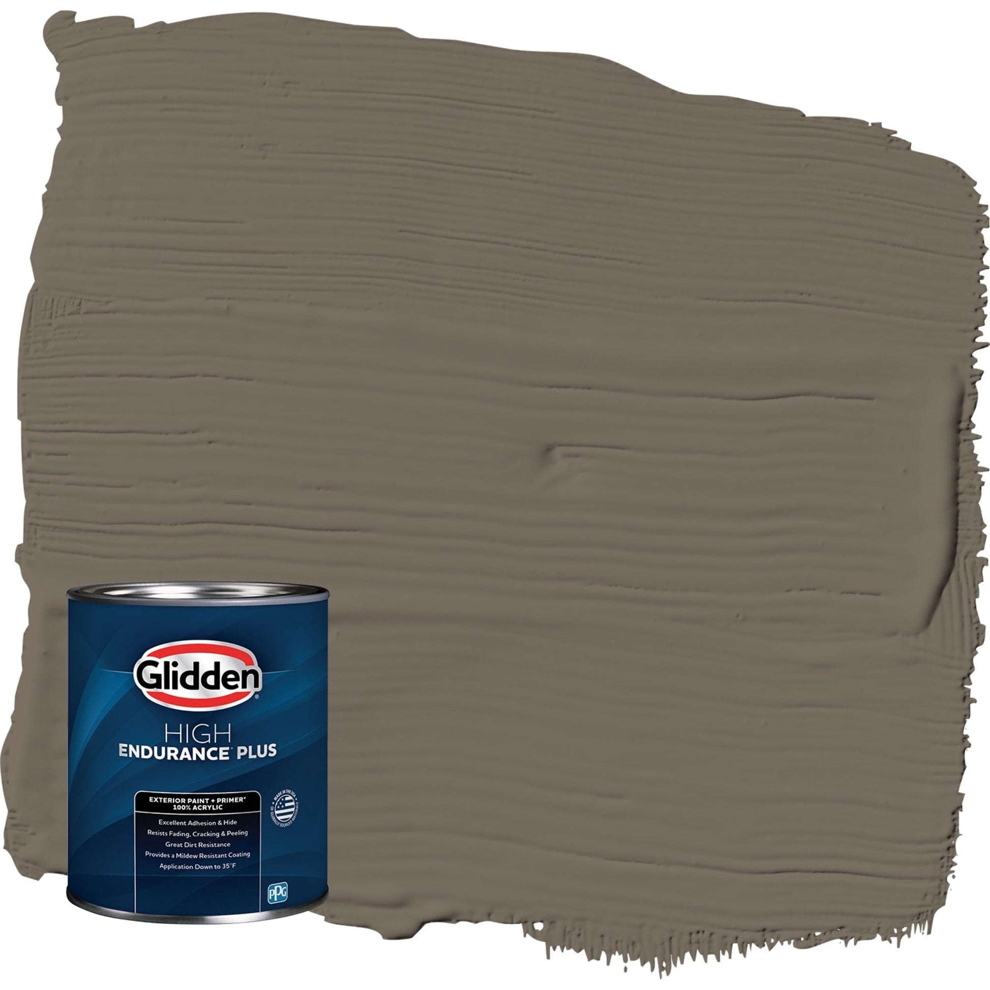 Glidden HEP Granite / Brown Satin Exterior Paint with Primer, 1 Quart