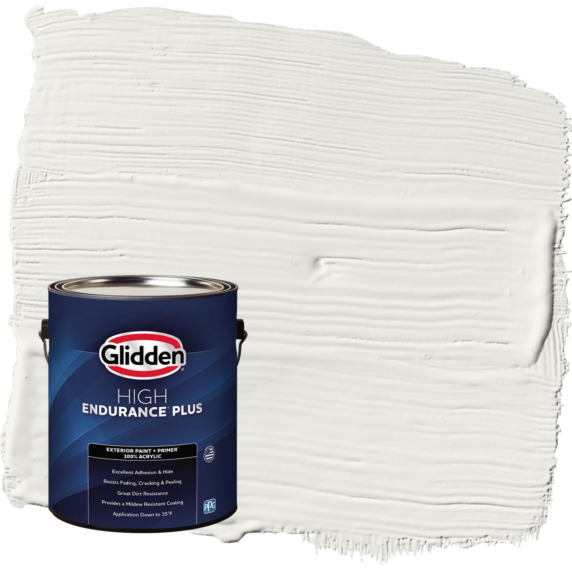 Glidden HEP Willow Springs / White Satin Exterior Paint with Primer, 1 Gallon