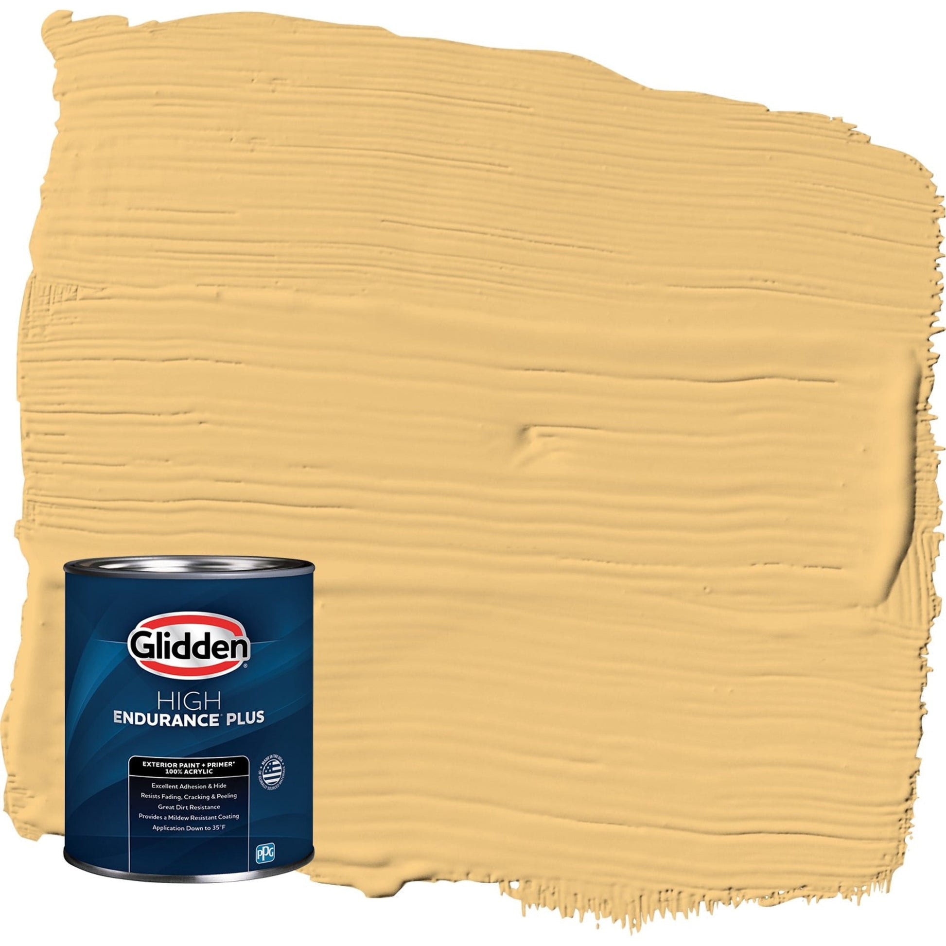 Glidden HEP Gold Buff / Yellow Semi-Gloss Exterior Paint with Primer, 1 Quart