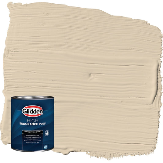 Glidden HEP Seriously Sand / Beige Semi-Gloss Exterior Paint with Primer, 1 Quart