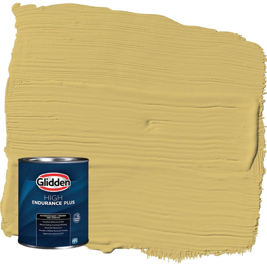 Glidden HEP Spicy Mustard / Yellow Semi-Gloss Exterior Paint with Primer, 1 Quart