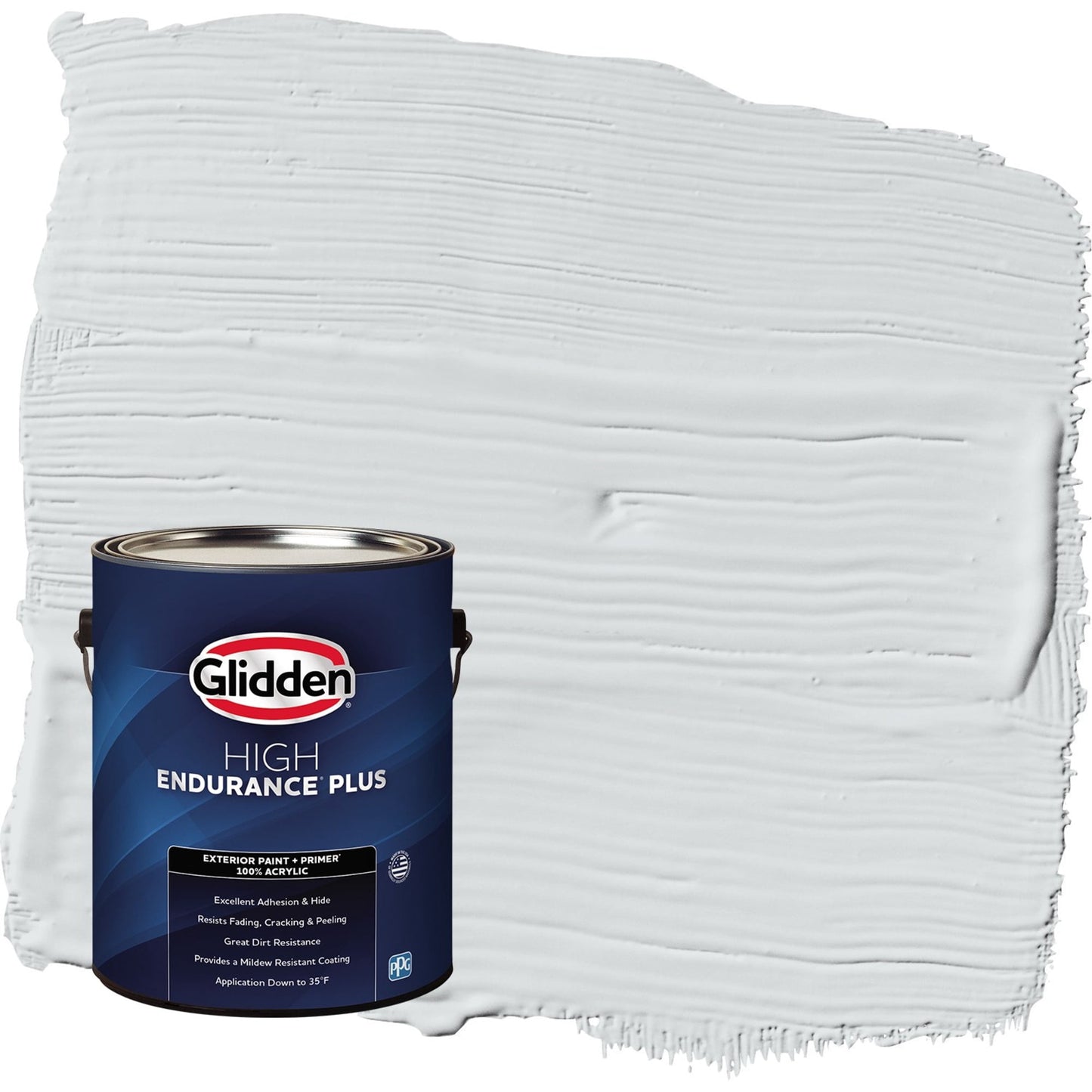 Glidden HEP Spring Thaw / White Semi-Gloss Exterior Paint with Primer, 1 Gallon
