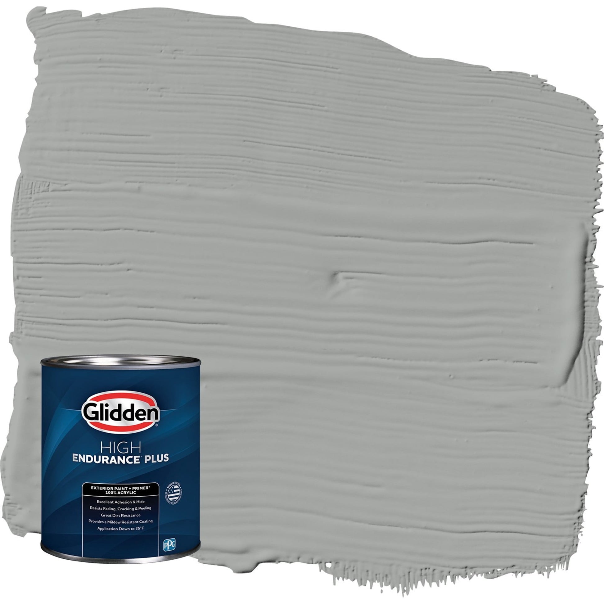 Glidden HEP Stepping Stone / Gray Semi-Gloss Exterior Paint with Primer, 1 Quart