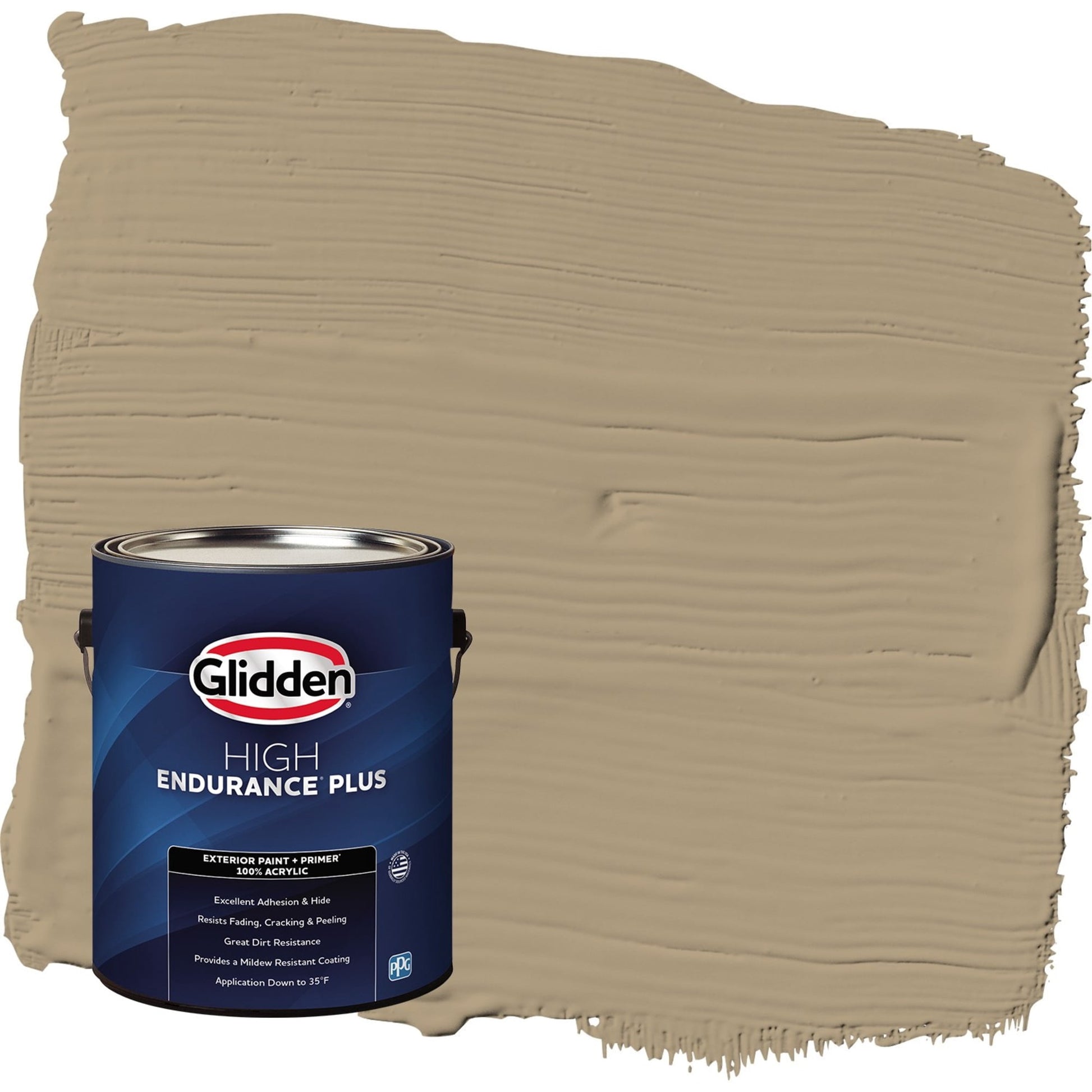 Glidden HEP Stony Creek / Beige Satin Exterior Paint with Primer, 1 Gallon